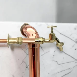 Vintage Industrial Wall Mounted Copper & Brass Kitchen/Bathroom Tap