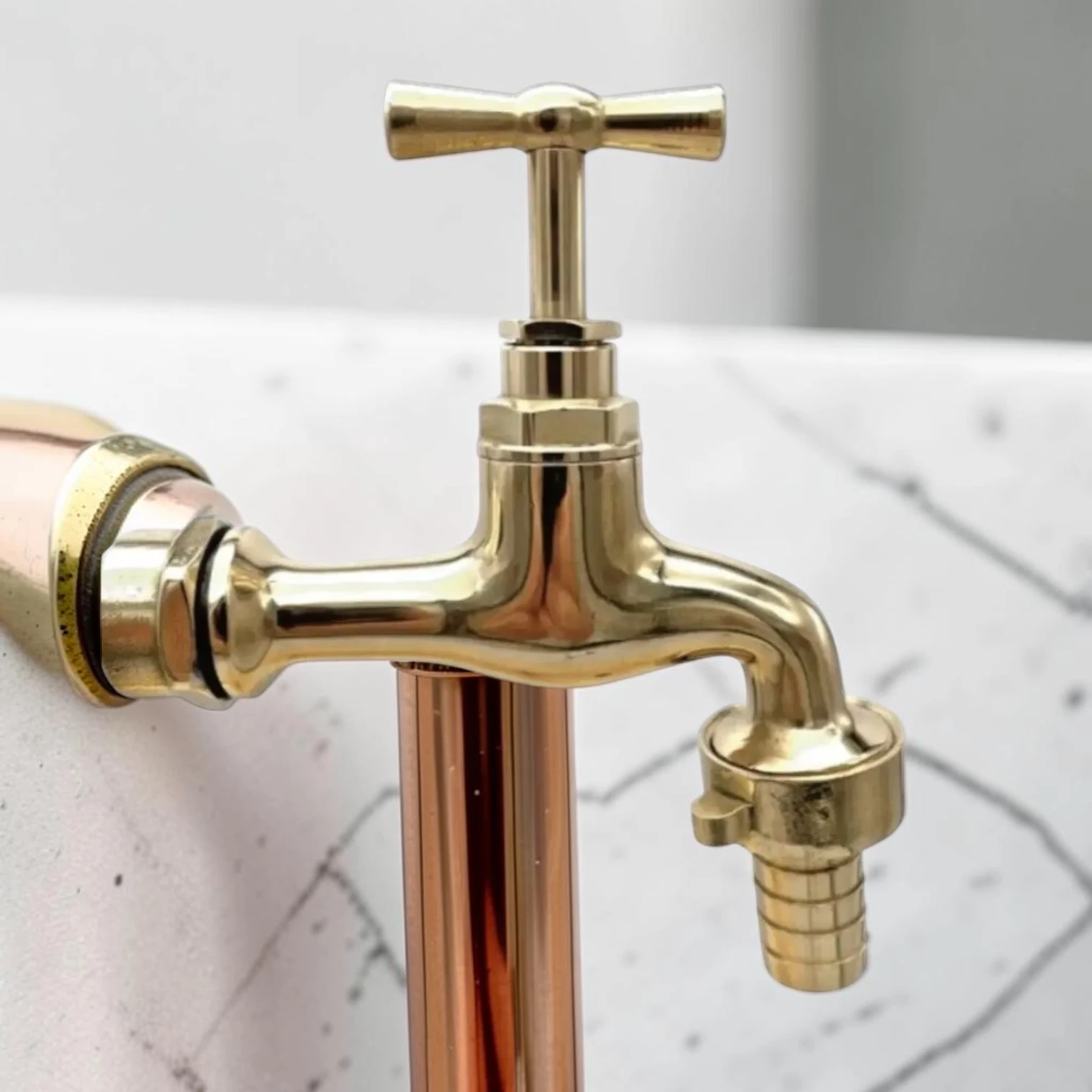 Adjustable Crafted Brass And Copper Wall-Mounted Taps - Available in multiple sizes To Measure Faucet Set - Image 6