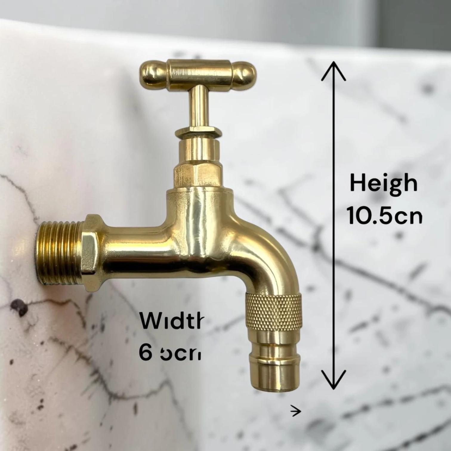 Vintage Solid Brass & Copper Wall-Mounted Utility Tap - Rustic Industrial Spigot For Cloakrooms And Outdoor Basins - Image 3