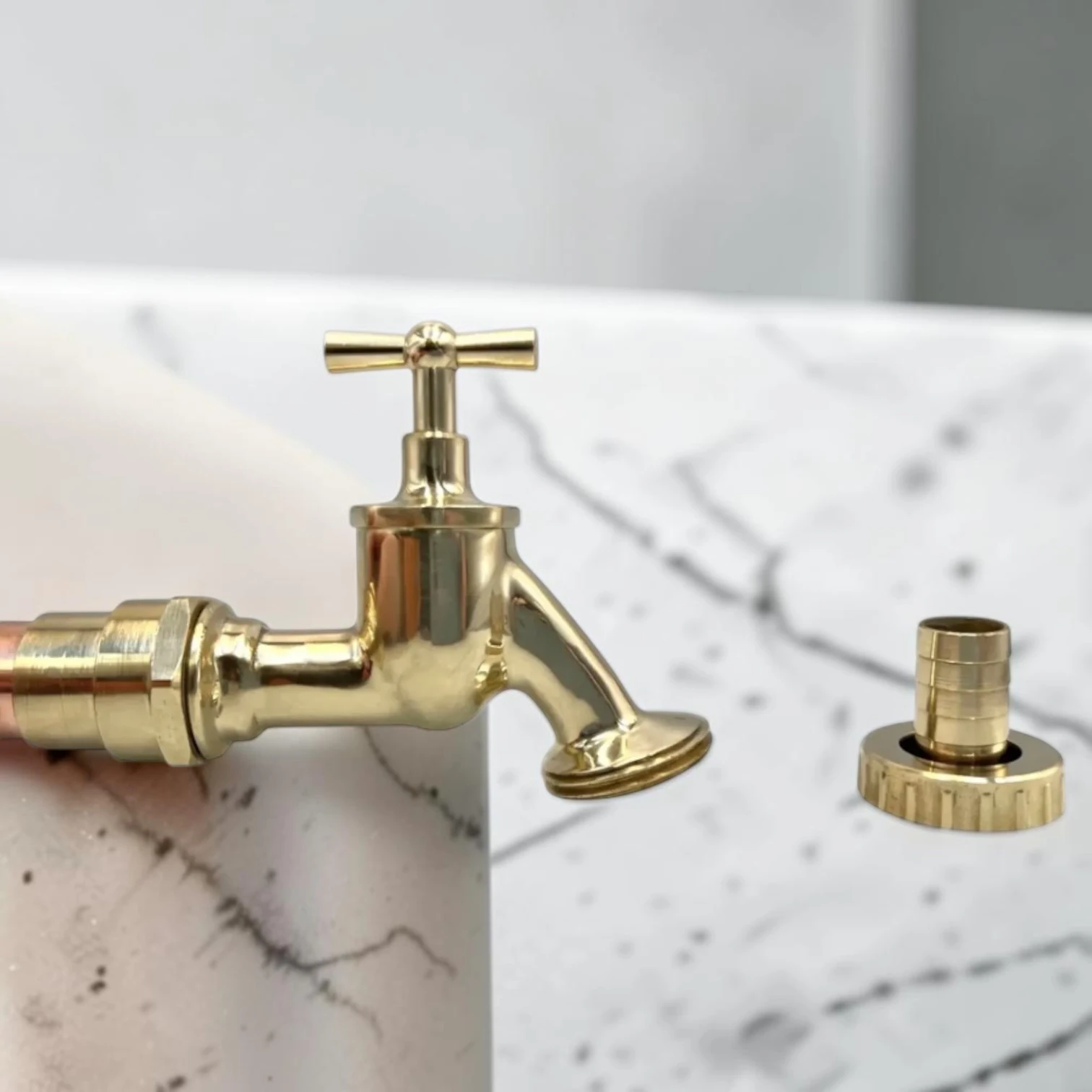 Crafted Vintage Copper & Brass Single Tap ?C Rustic Industrial Style For Wooden Countertops - Image 5