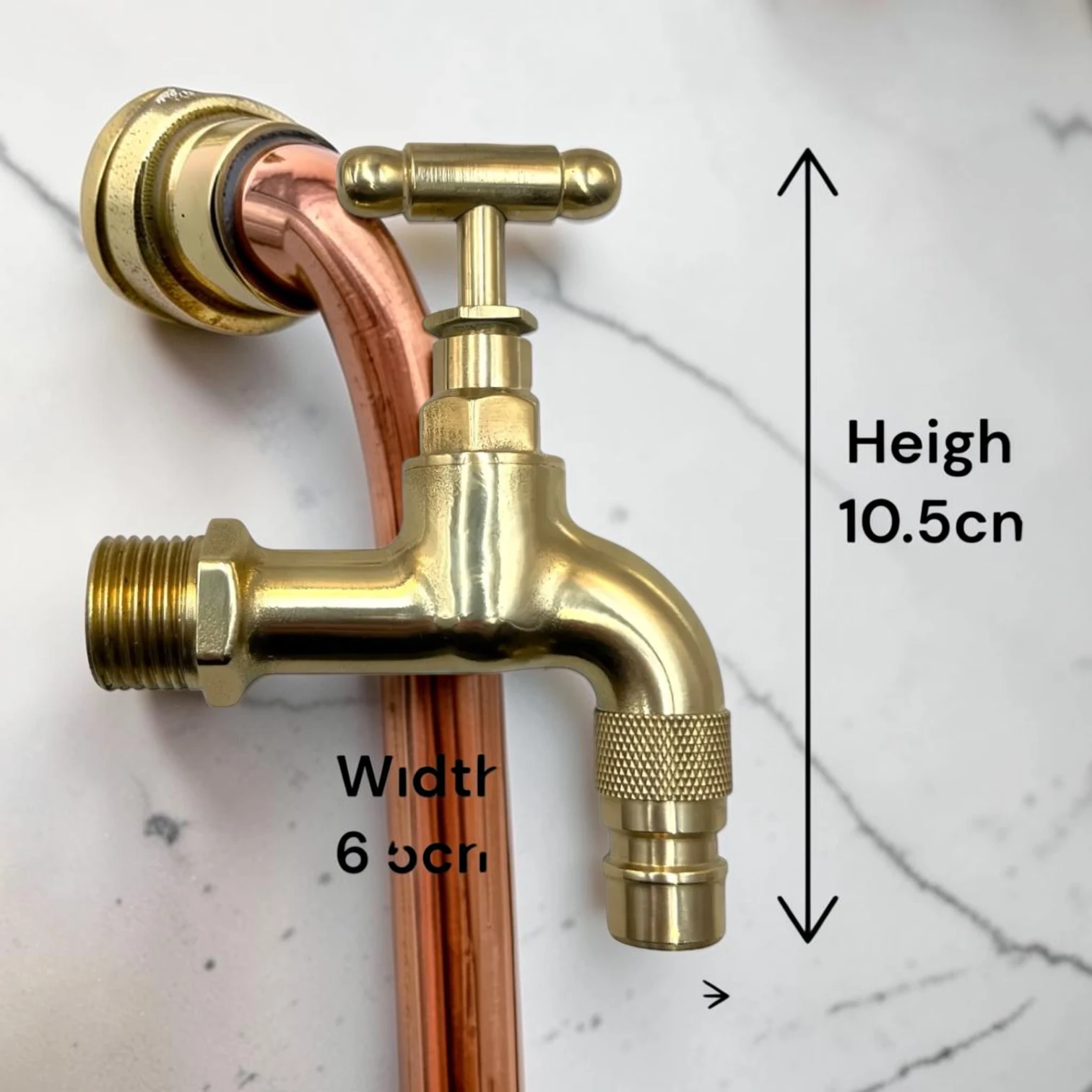 Custom Size Wall Mounted Brass And Copper Faucet Pair - Industrial Vintage Style - Image 2
