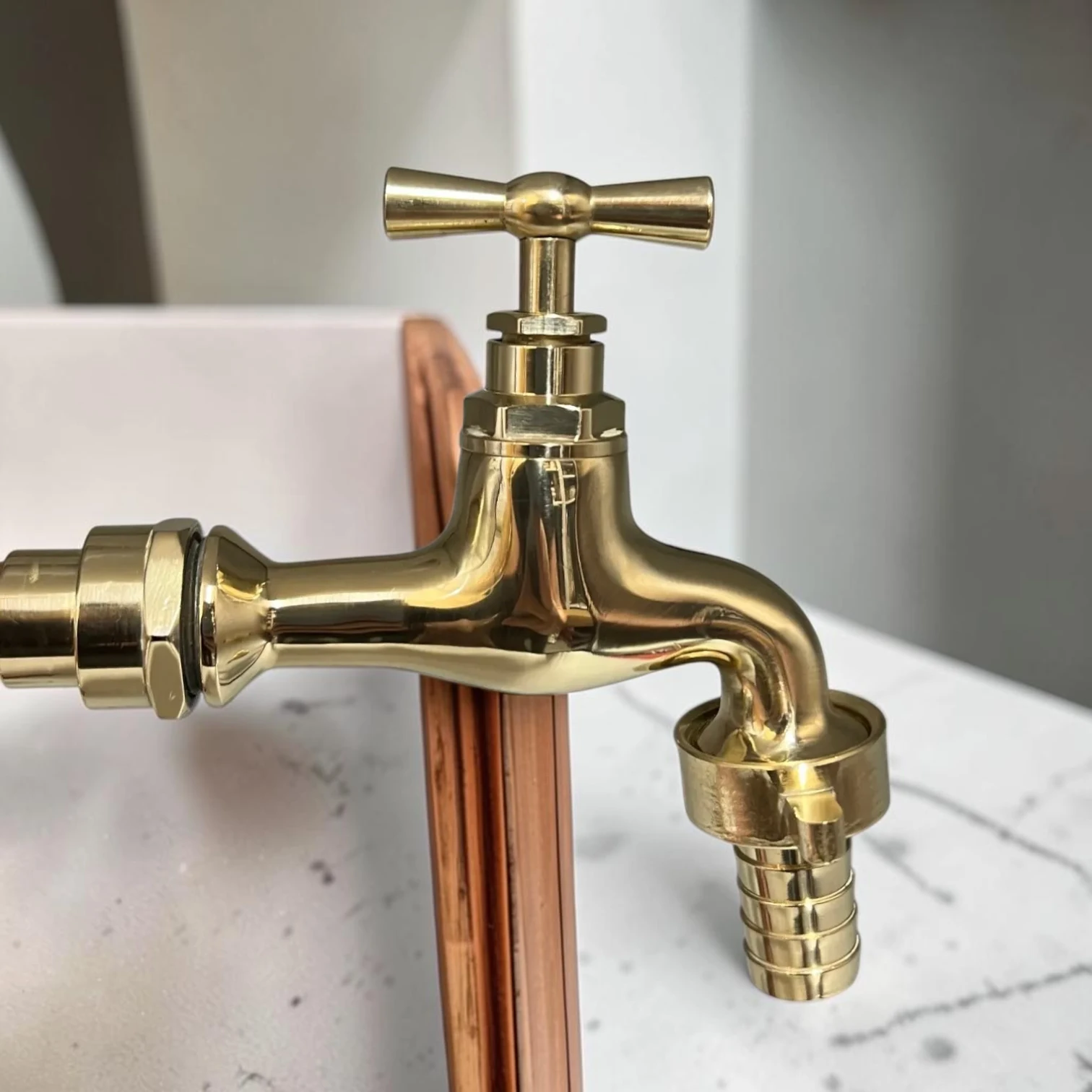 Vintage Style Solid Copper & Brass Sink Faucet - Rustic Crafted Farmhouse Tap For Kitchen And Bathroom - Image 5