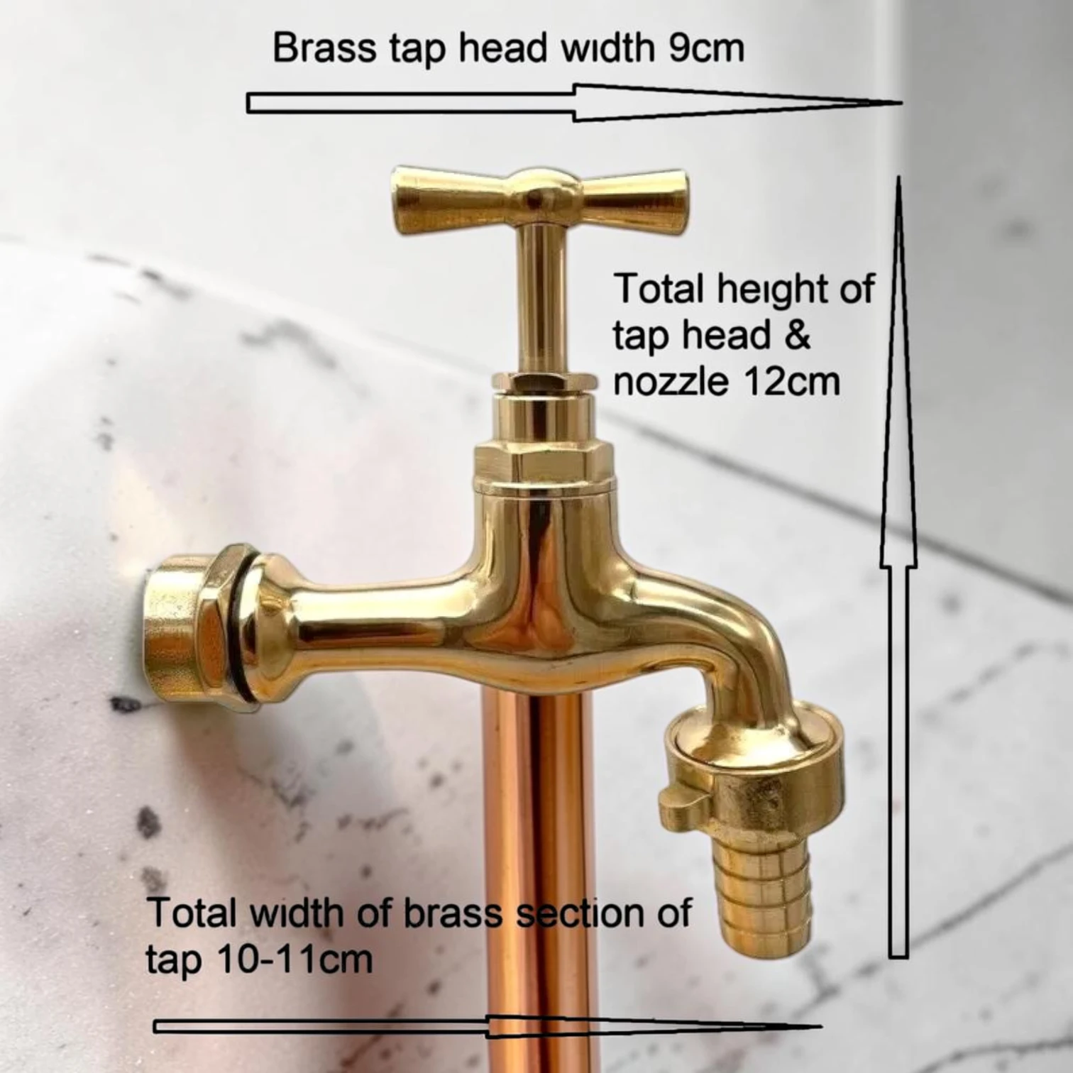 Vintage Style Solid Copper & Brass Basin Tap - Crafted Rustic Faucet For Farmhouse Kitchens & Bathrooms - Image 3