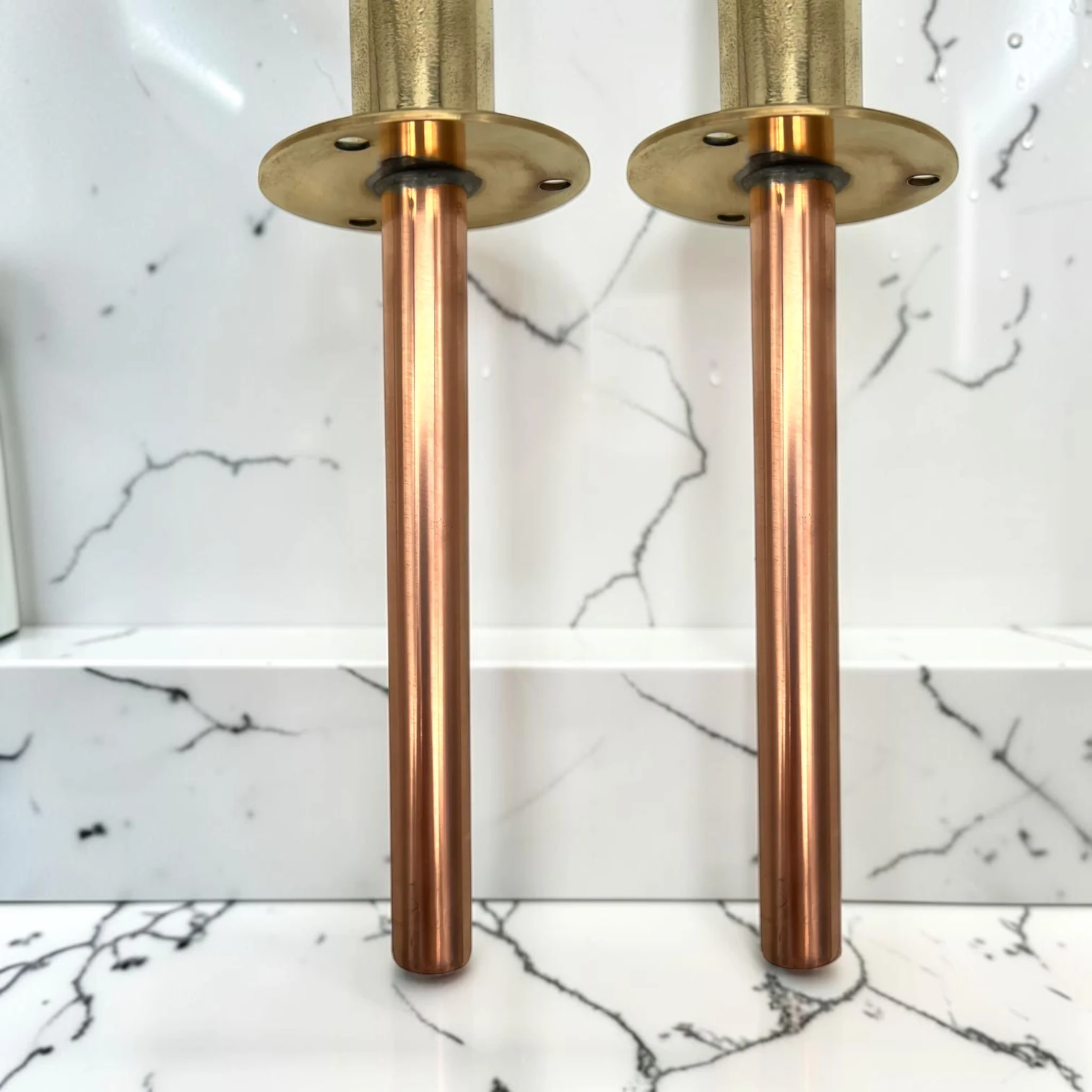 Custom Adjustable Vintage Copper And Brass Pillar Taps - Rustic Industrial Style - 20cm, 9cm - Image 11