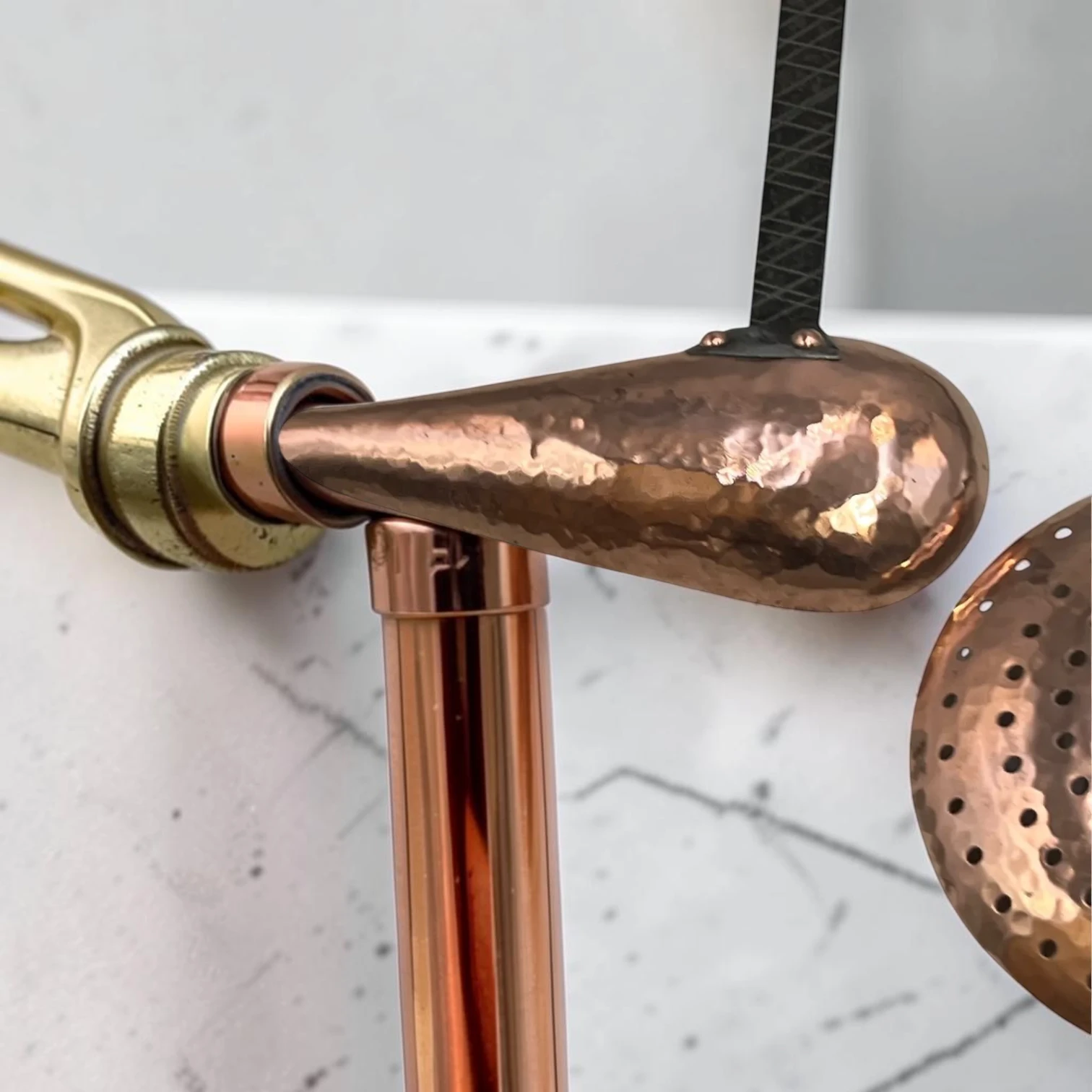 genuine French Vintage Copper Utensil Set For Rustic Country Kitchens - Image 5