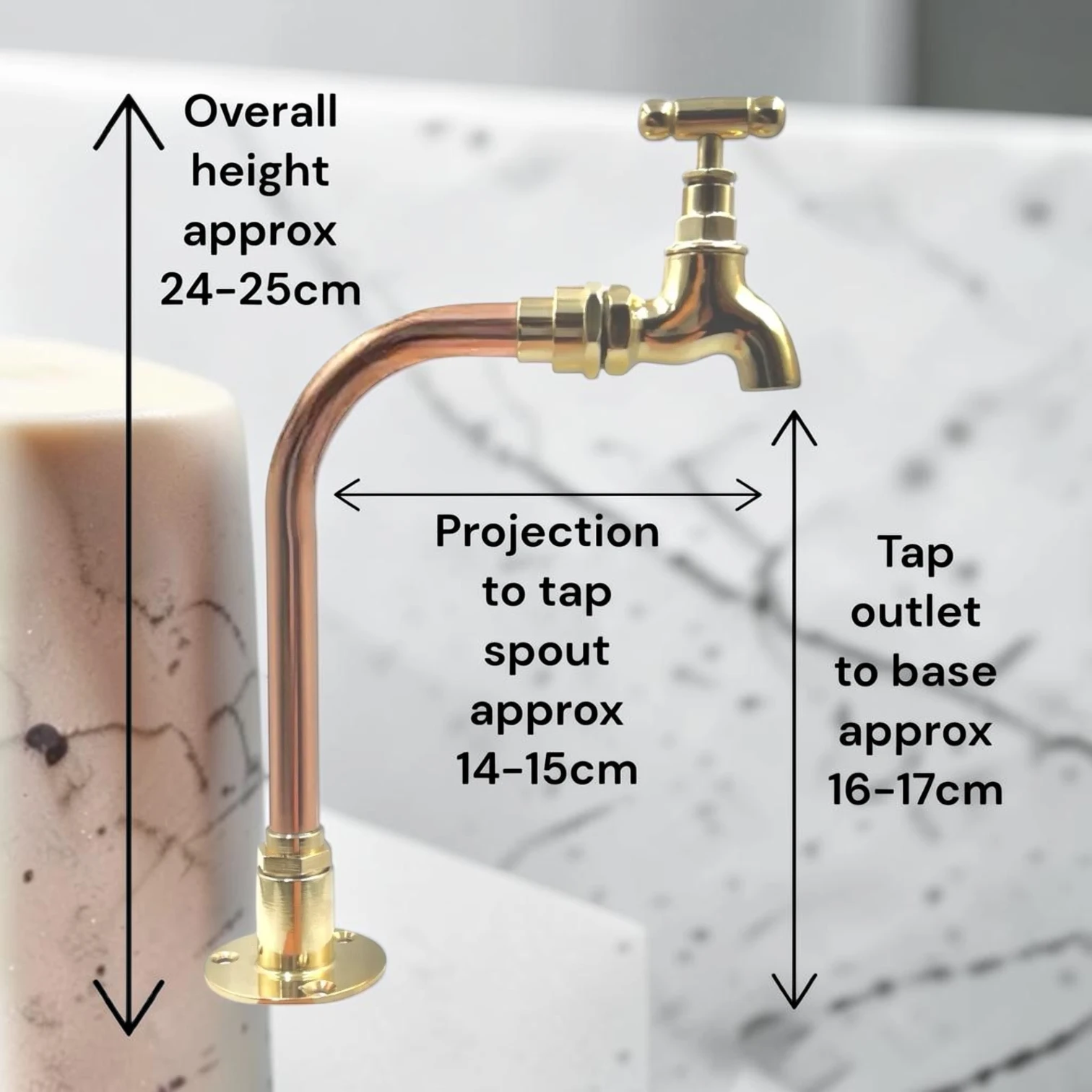 Vintage Style Solid Copper And Brass Faucet - Crafted Rustic Tap For Bathroom, Camper Van, And Utility Sink - Image 2