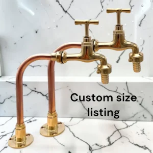 Adjustable Crafted Vintage Copper And Brass Kitchen & Bathroom Taps - Custom Sized - 5cm, 17cm