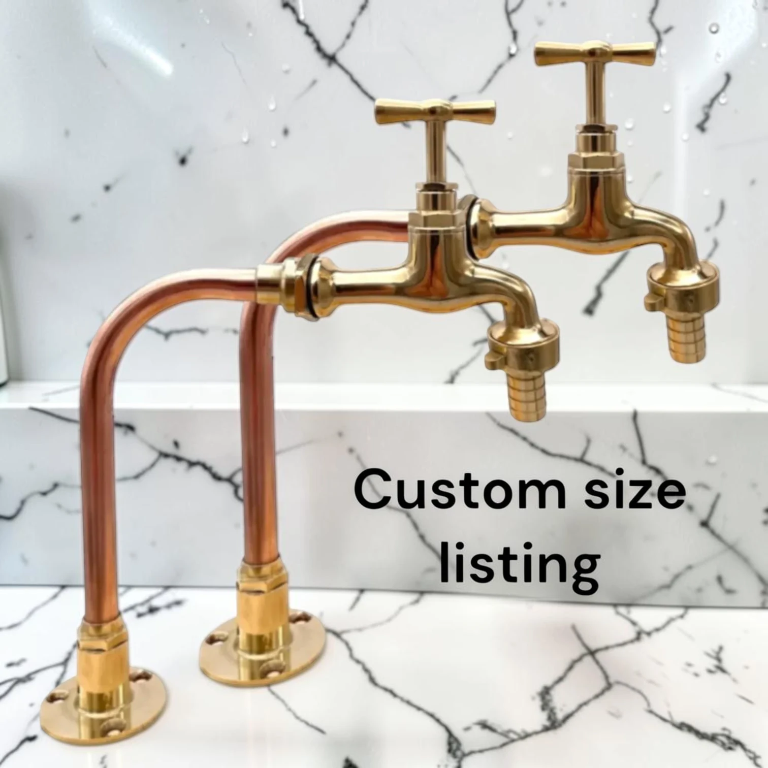 Adjustable Crafted Vintage Copper And Brass Kitchen & Bathroom Taps - Custom Sized - 5cm, 17cm