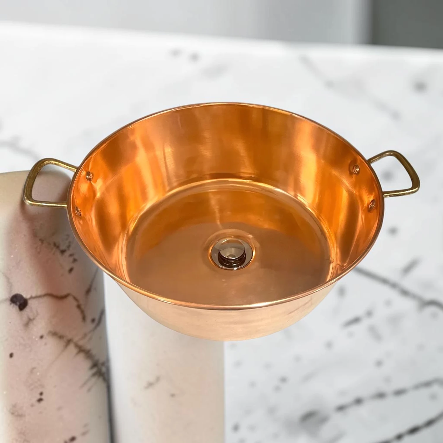 French Vintage Hand-Hammered Copper Basin - Rustic Upcycled Decorative Vanity Sink - Image 2
