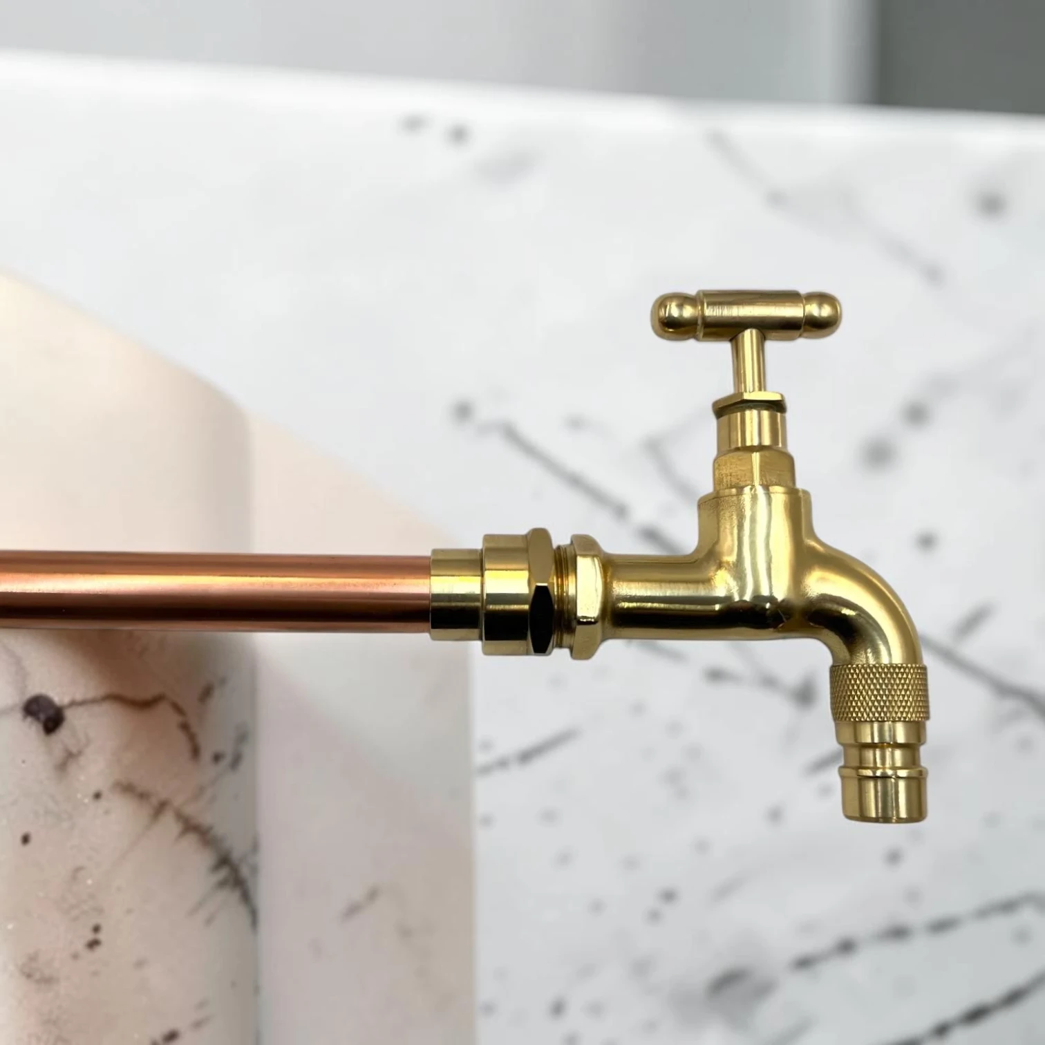 Custom Size Wall Mounted Brass And Copper Faucet Pair - Industrial Vintage Style - Image 11