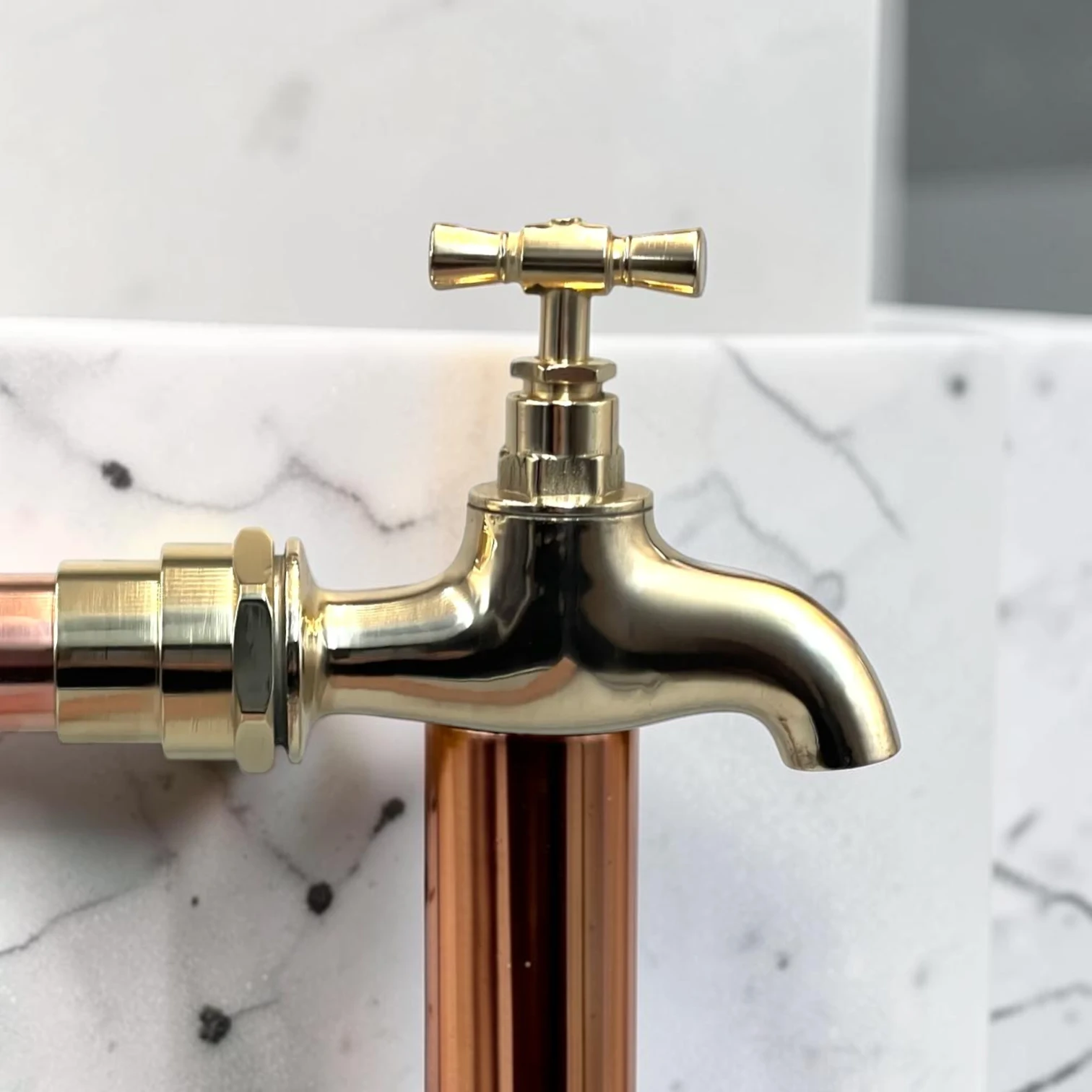 Adjustable Available In Multiple Sizes Crafted Copper And Brass Vintage Kitchen Tap - 27cm, 24cm - Image 8