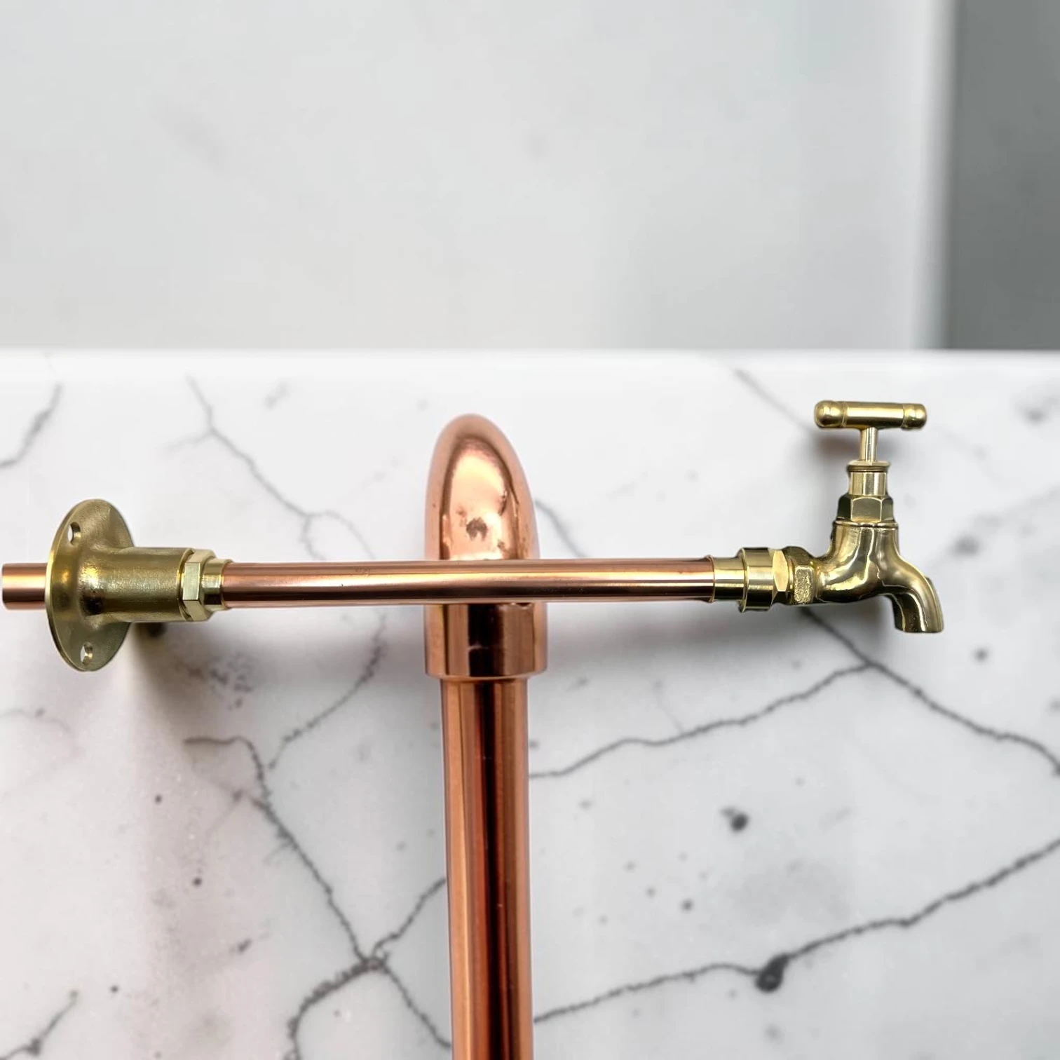 Vintage Style Wall Mounted Brass And Copper Tap - Custom Projection Crafted Faucet - Image 5