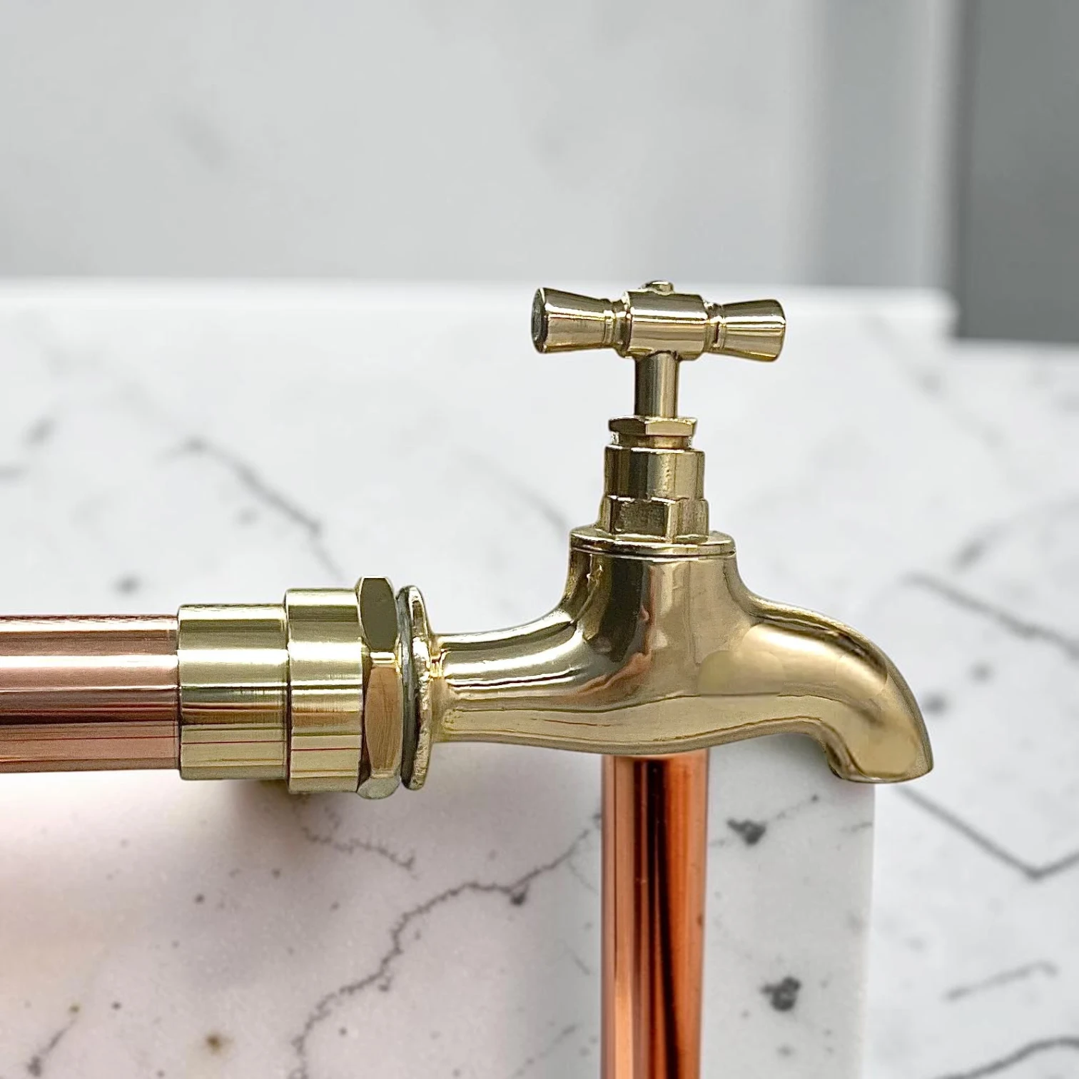 Adjustable Available In Multiple Sizes Crafted Copper And Brass Vintage Kitchen Tap - 27cm, 24cm - Image 9