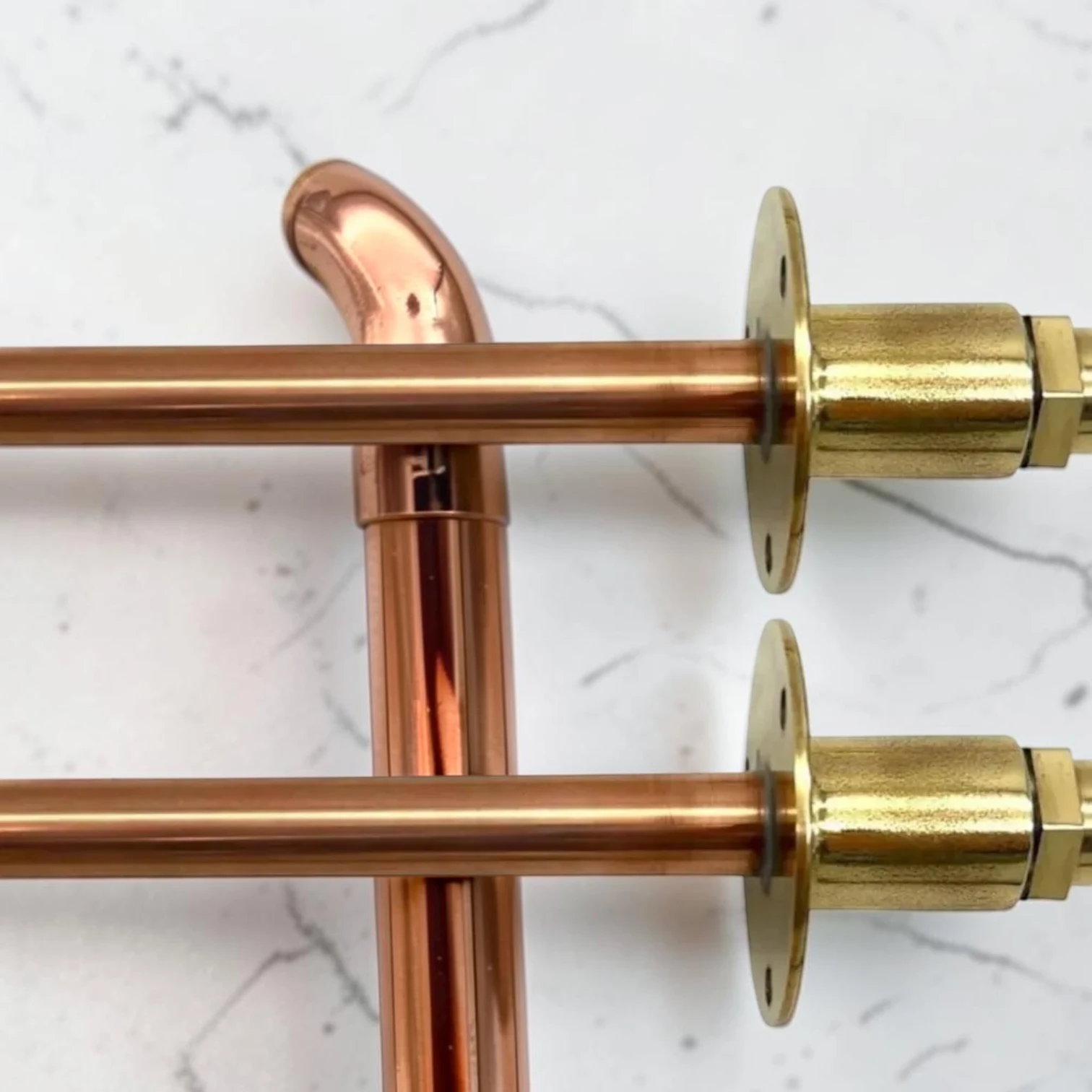 Crafted Vintage Brass & Copper Wall Mounted Taps - Custom Projection Industrial Faucet Set - Image 8