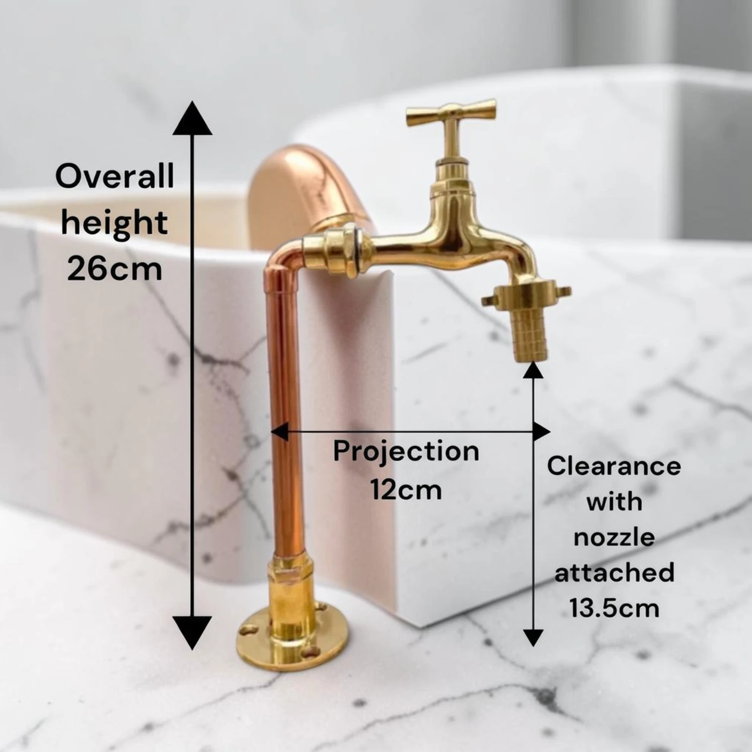 Vintage Style Polished Brass And Copper Faucet Set - Decorative Crafted Countertop Taps - Image 4