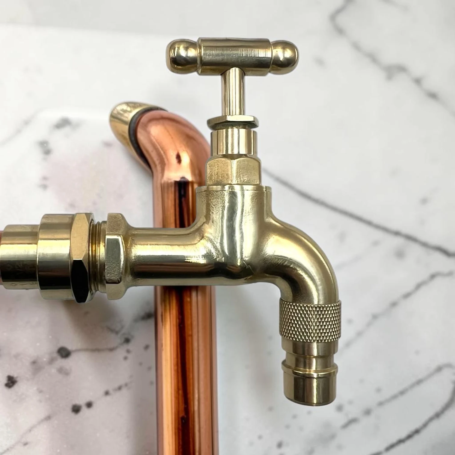 Vintage Style Solid Copper And Brass Basin Tap - Compact Rustic Faucet For Bathroom, Camper Van, And Utility Sink - Image 4