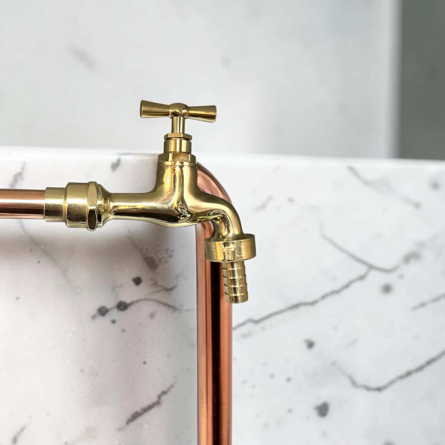 Vintage Style Solid Copper & Brass Basin Tap - Crafted Rustic Faucet For Farmhouse Kitchens & Bathrooms - Image 6