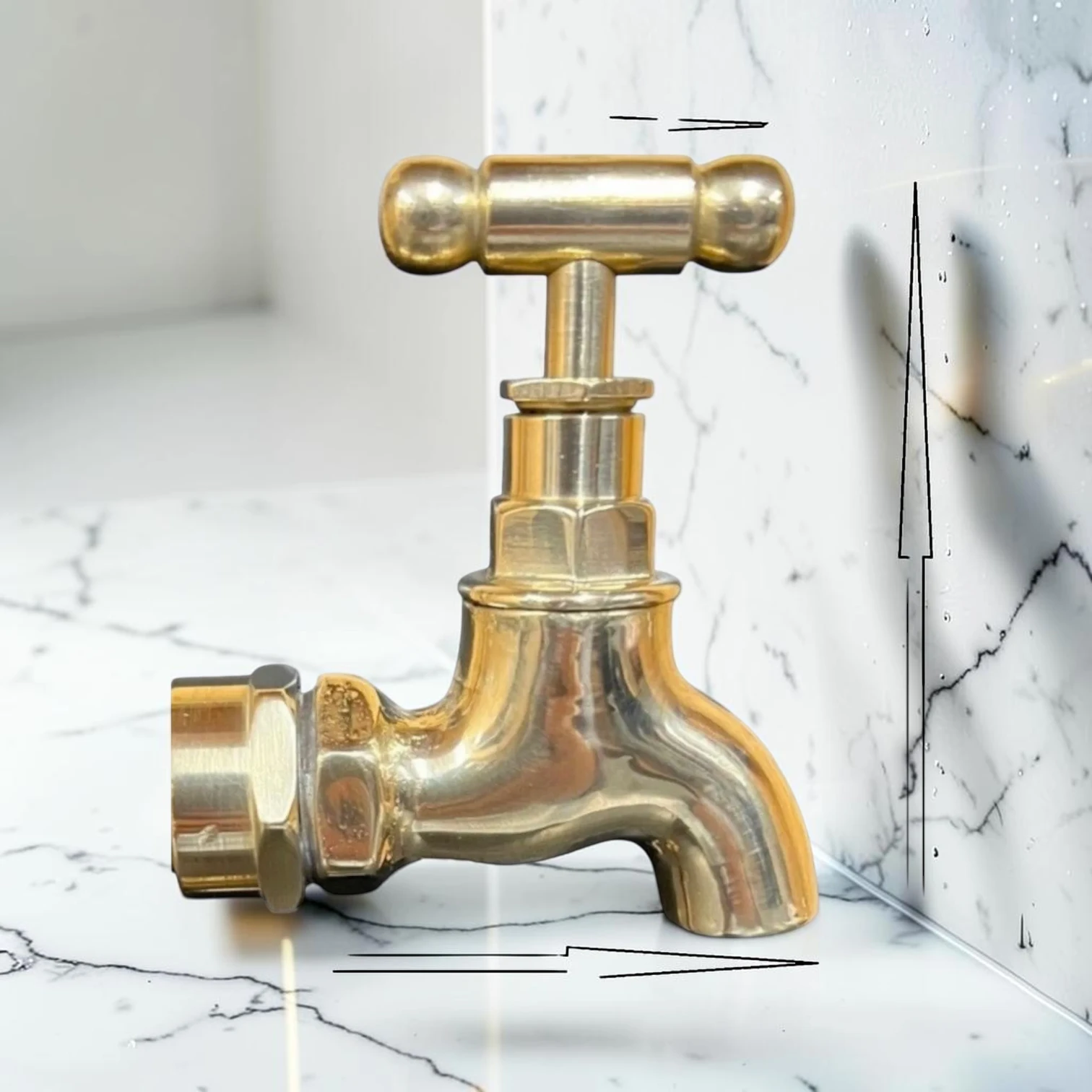 Vintage Style Solid Copper & Brass Tap For Compact Spaces, Bathrooms And Camper Vans - Image 5