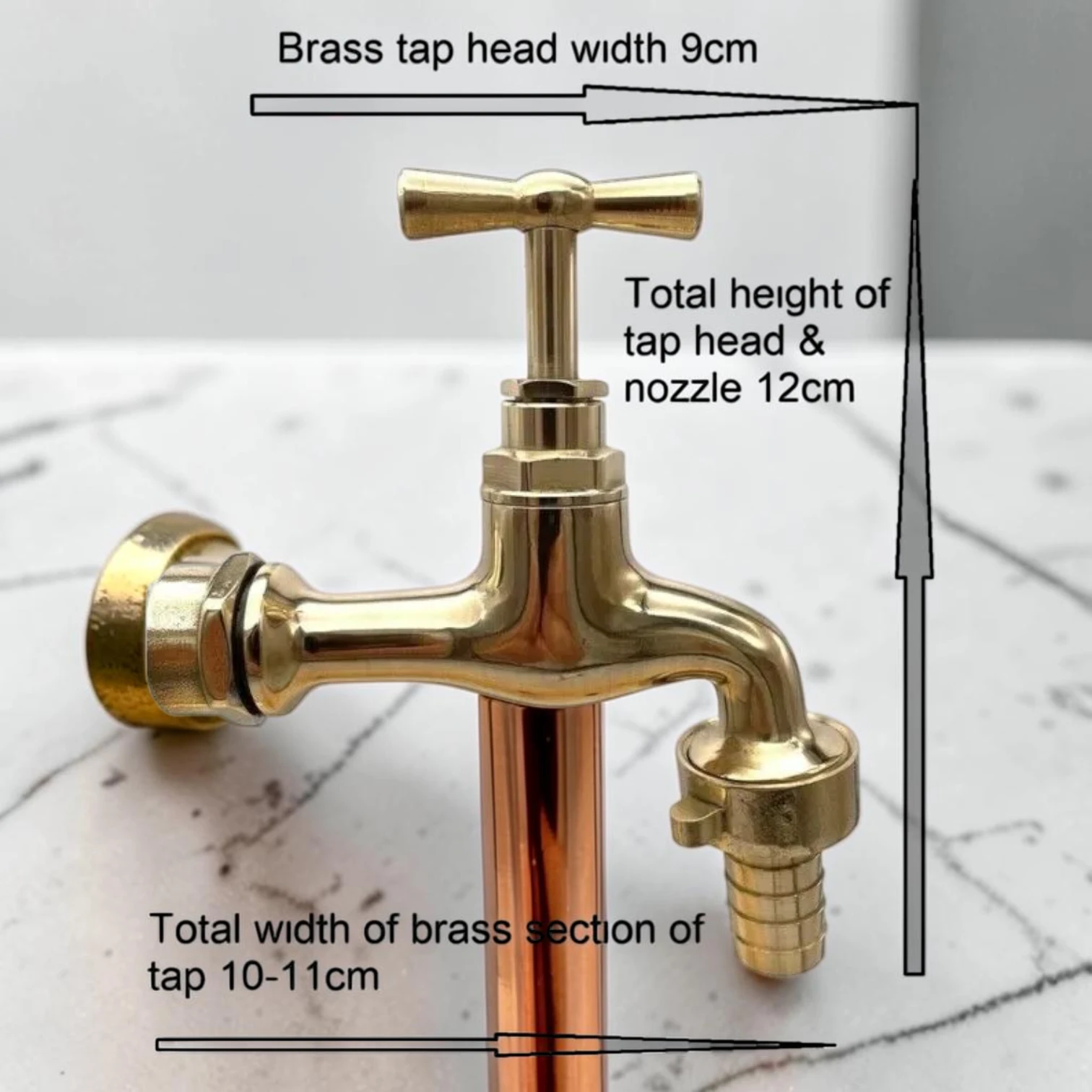 Adjustable Crafted Vintage Copper And Brass Countertop Tap For Belfast Sinks - 5cm, 17cm - Image 3