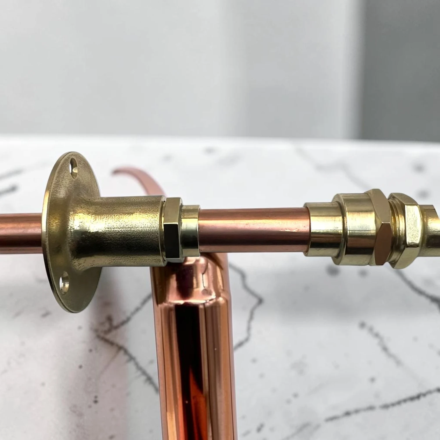 Custom Size Wall Mounted Brass And Copper Faucet Pair - Industrial Vintage Style - Image 8