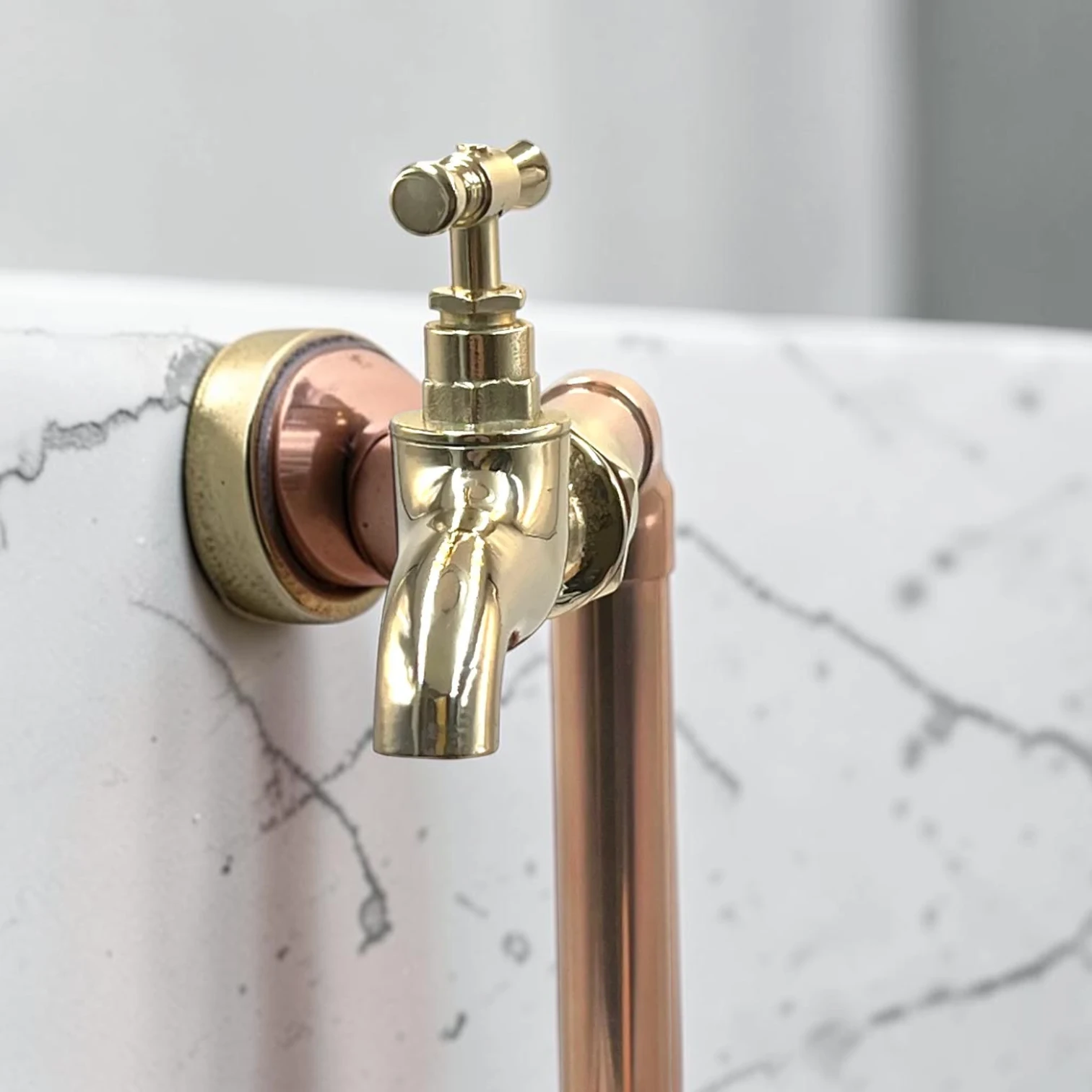 Adjustable Available In Multiple Sizes Crafted Copper And Brass Vintage Kitchen Tap - 27cm, 24cm - Image 7
