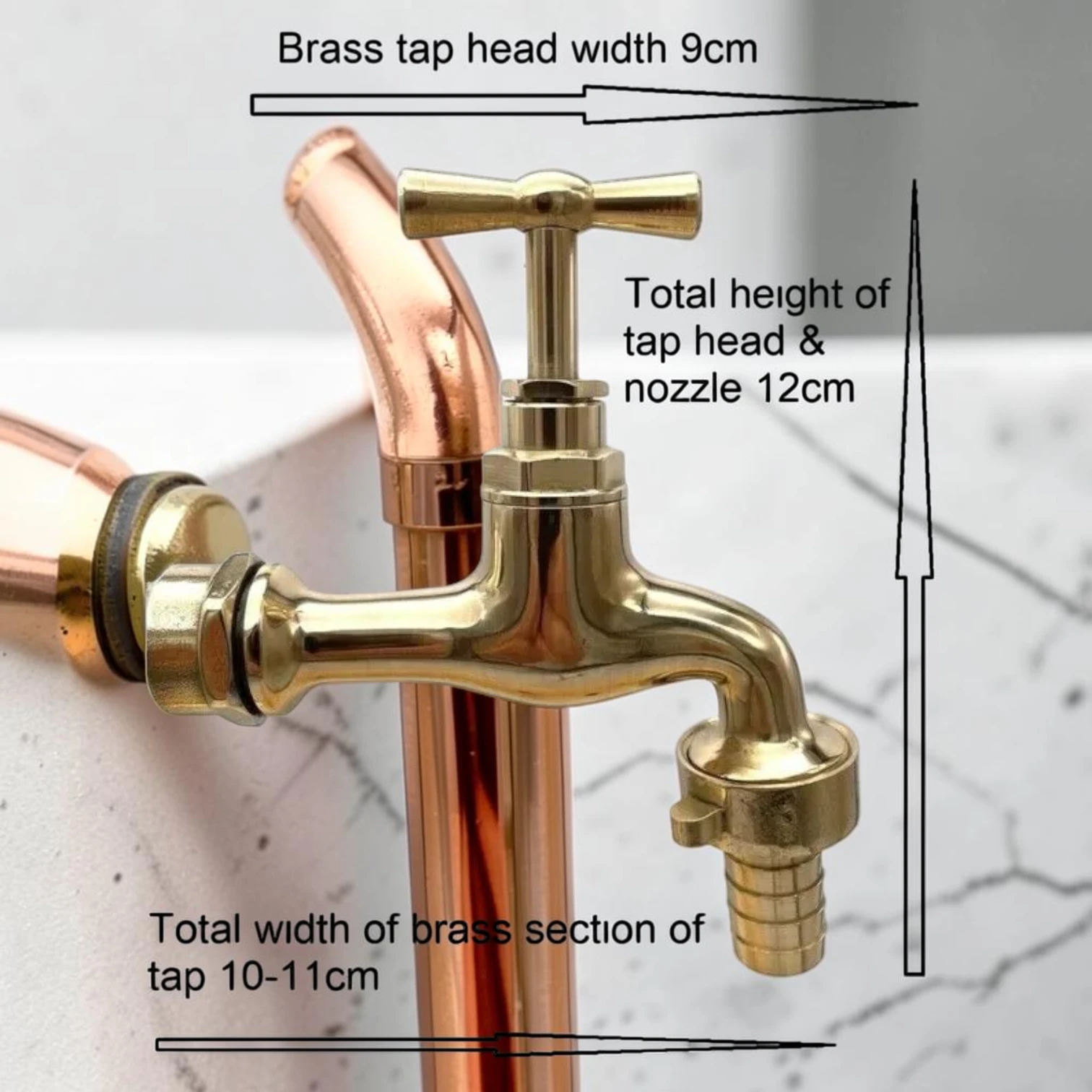 Vintage Style Solid Copper & Brass Sink Faucet - Rustic Crafted Farmhouse Tap For Kitchen And Bathroom - Image 4