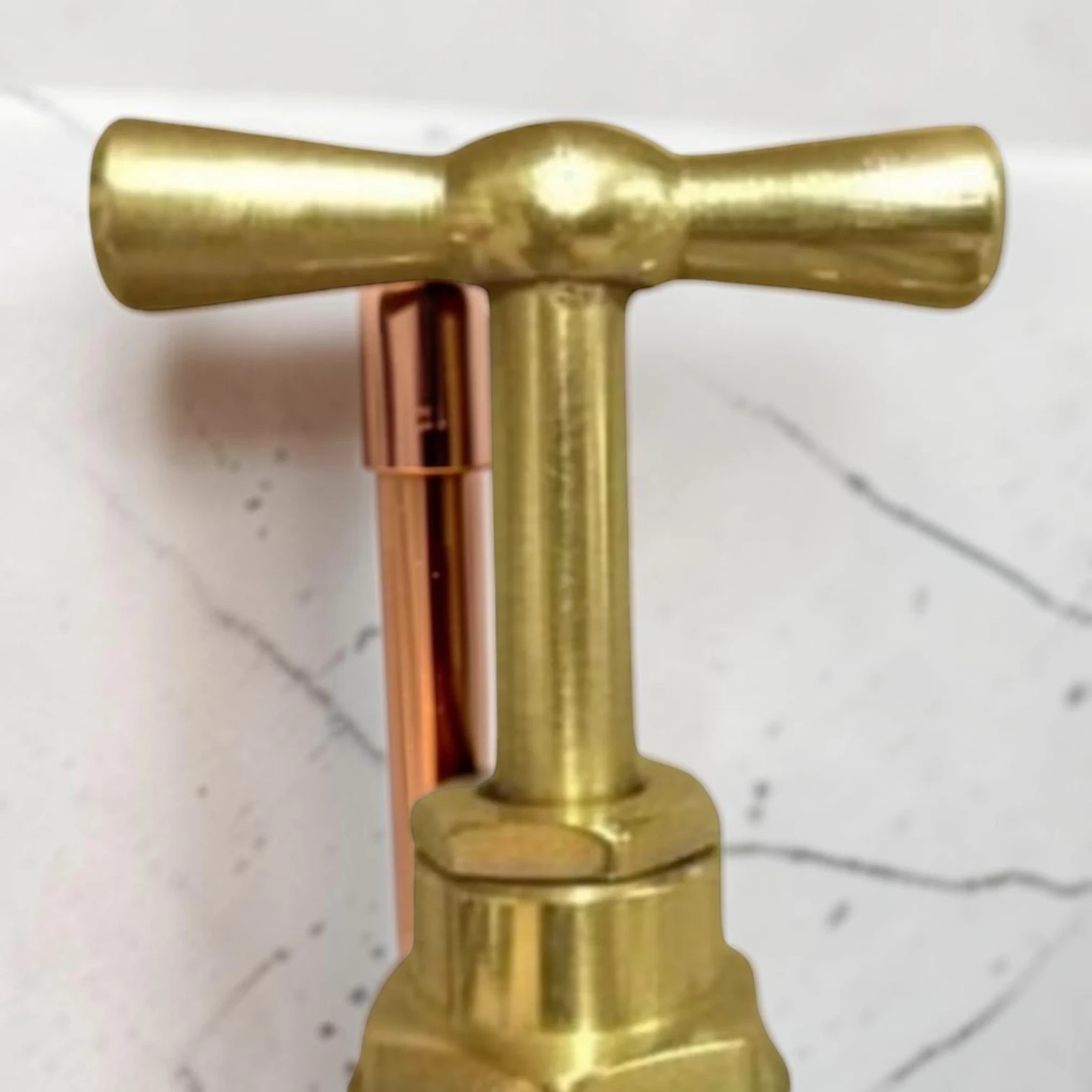 Crafted Solid Brass & Copper Wall Mounted Faucet - Vintage Rustic Style For Kitchen, Bathroom, Or Outdoor Use - Image 9