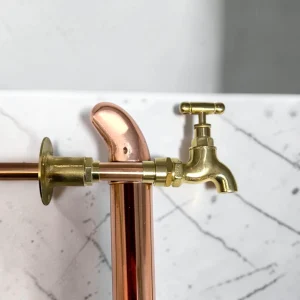Vintage Brass Wall-Mounted Mini Tap For Cloakroom & Camper Van - Crafted Rustic Style