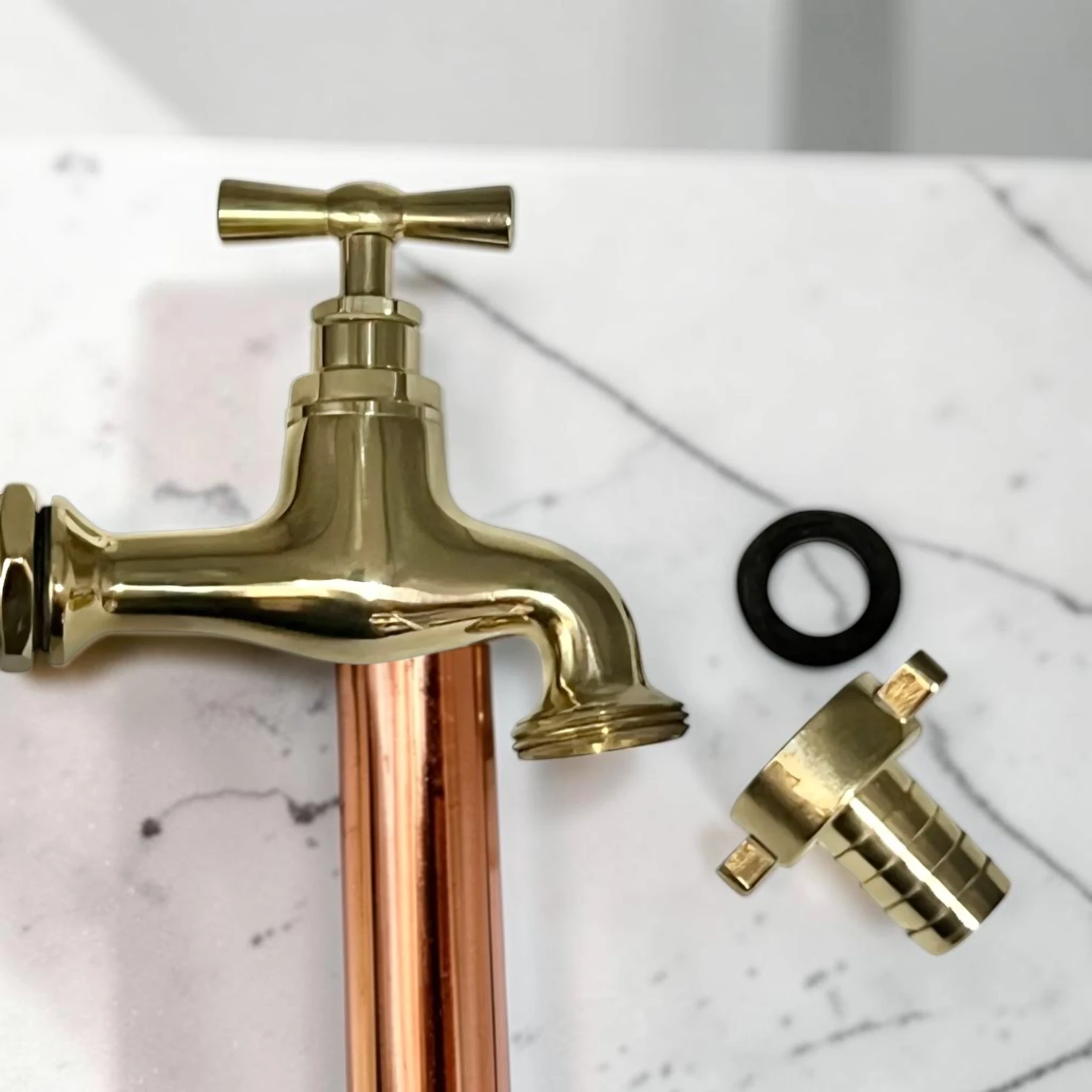 Vintage Style Solid Copper & Brass Sink Faucet - Rustic Crafted Farmhouse Tap For Kitchen And Bathroom - Image 7