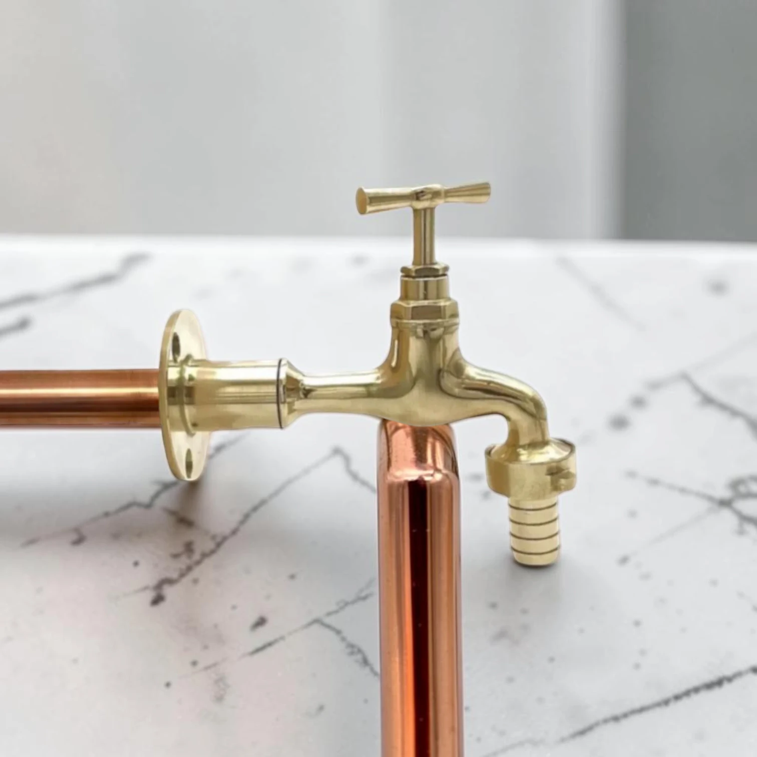 Crafted Vintage Brass Wall-Mounted Faucet ?C Rustic Industrial Style Tap For Kitchen And Bathroom - Image 2