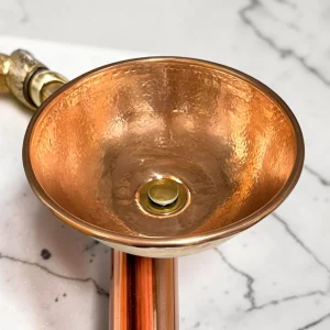 Vintage French Copper Basin ?C Decorative Upcycled Rustic Sink For Bathroom Or Camper Van