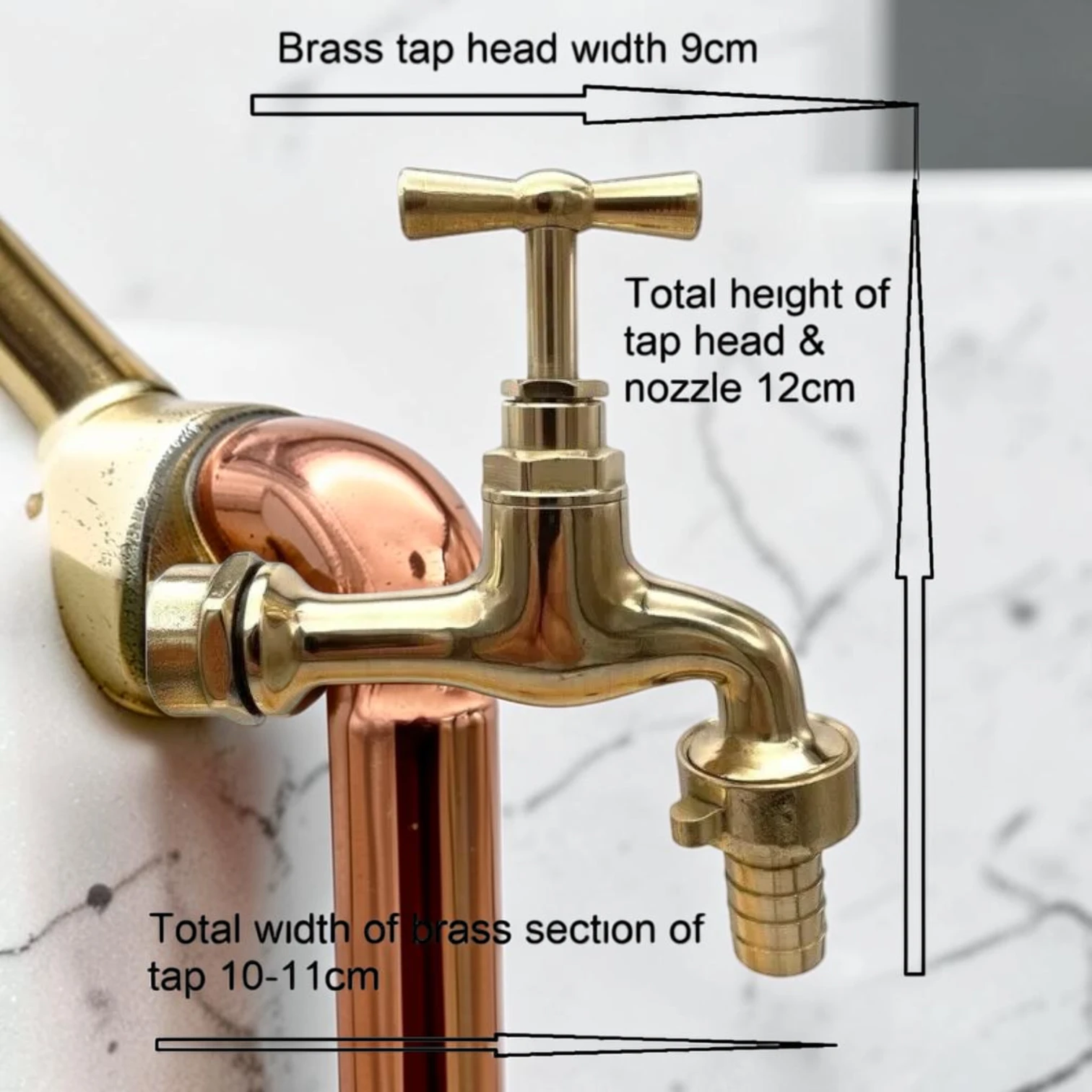 Crafted Vintage Wall-Mounted Copper And Brass Taps - Rustic Industrial Style - Image 4