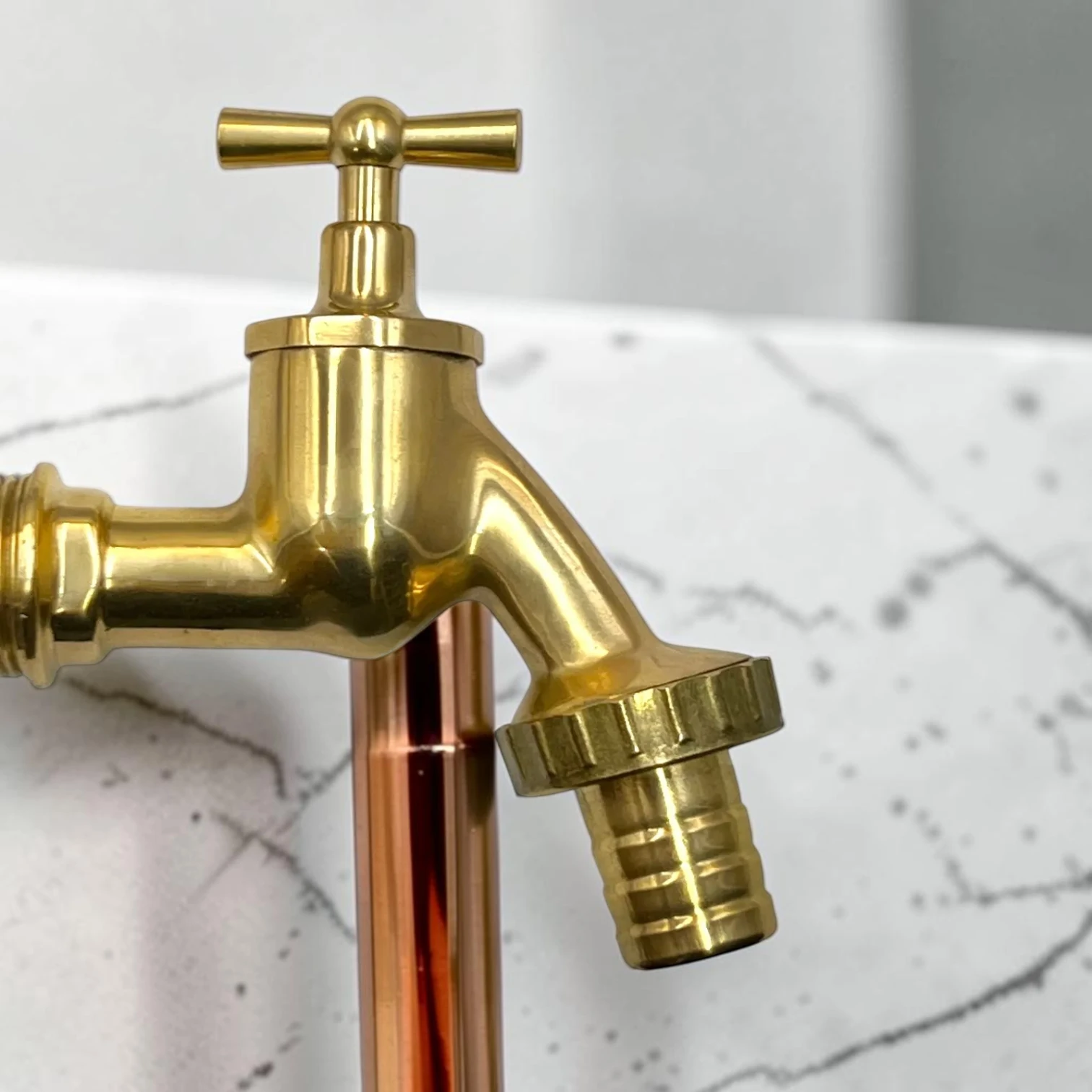Industrial Copper And Brass Wall-Mounted Tap - Surface Mounted Pipe Installation - Image 11