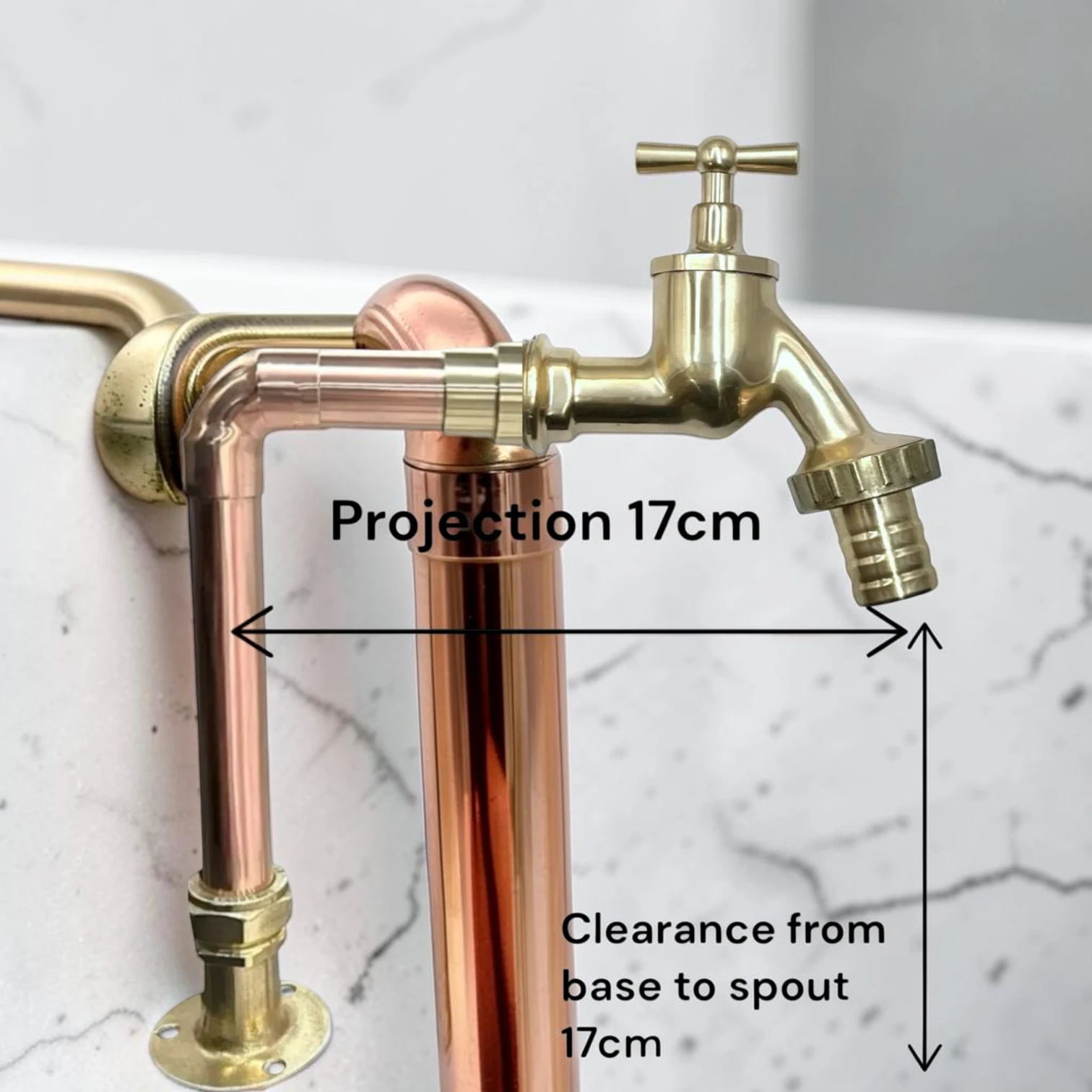 Crafted Vintage Copper & Brass Single Tap ?C Rustic Industrial Style For Wooden Countertops - Image 2