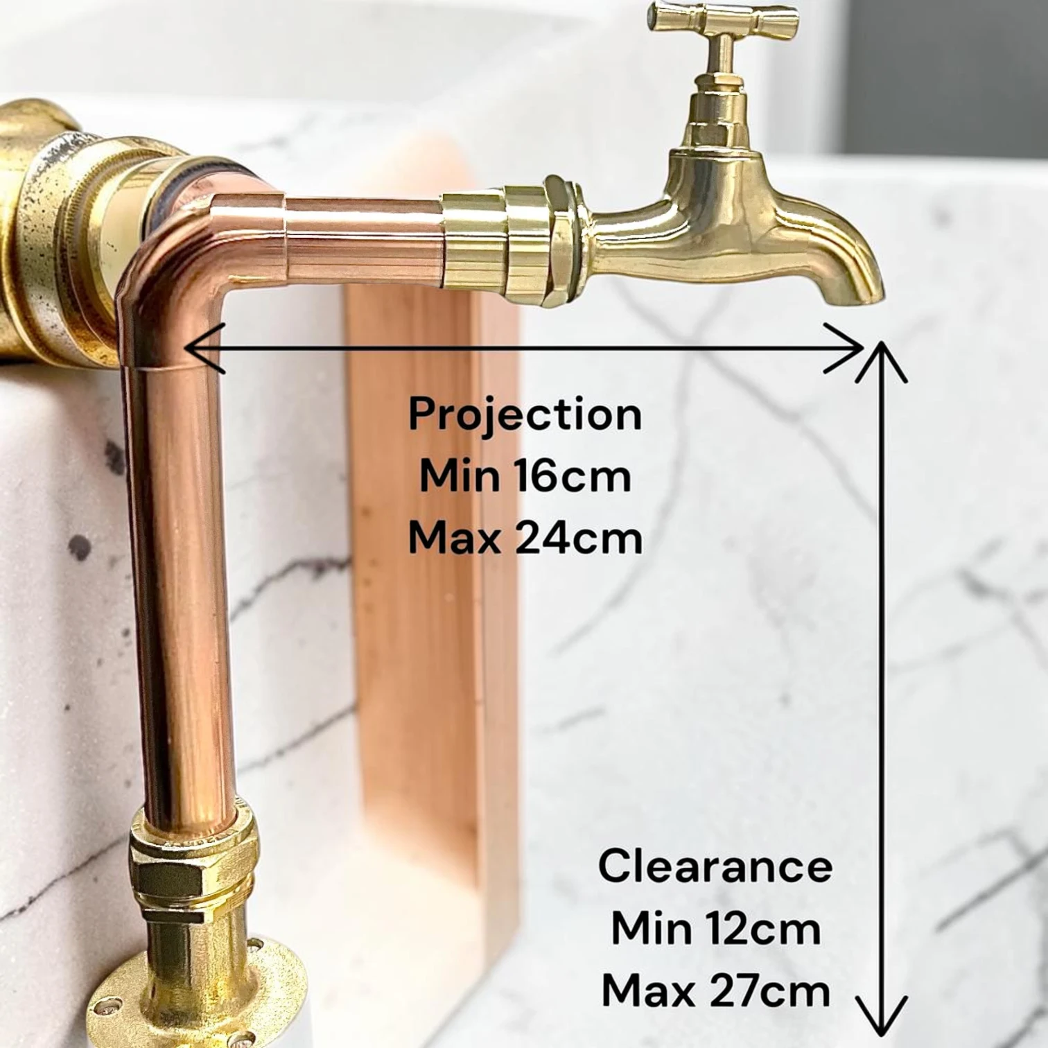 Adjustable Available In Multiple Sizes Crafted Copper And Brass Vintage Kitchen Tap - 27cm, 24cm - Image 3