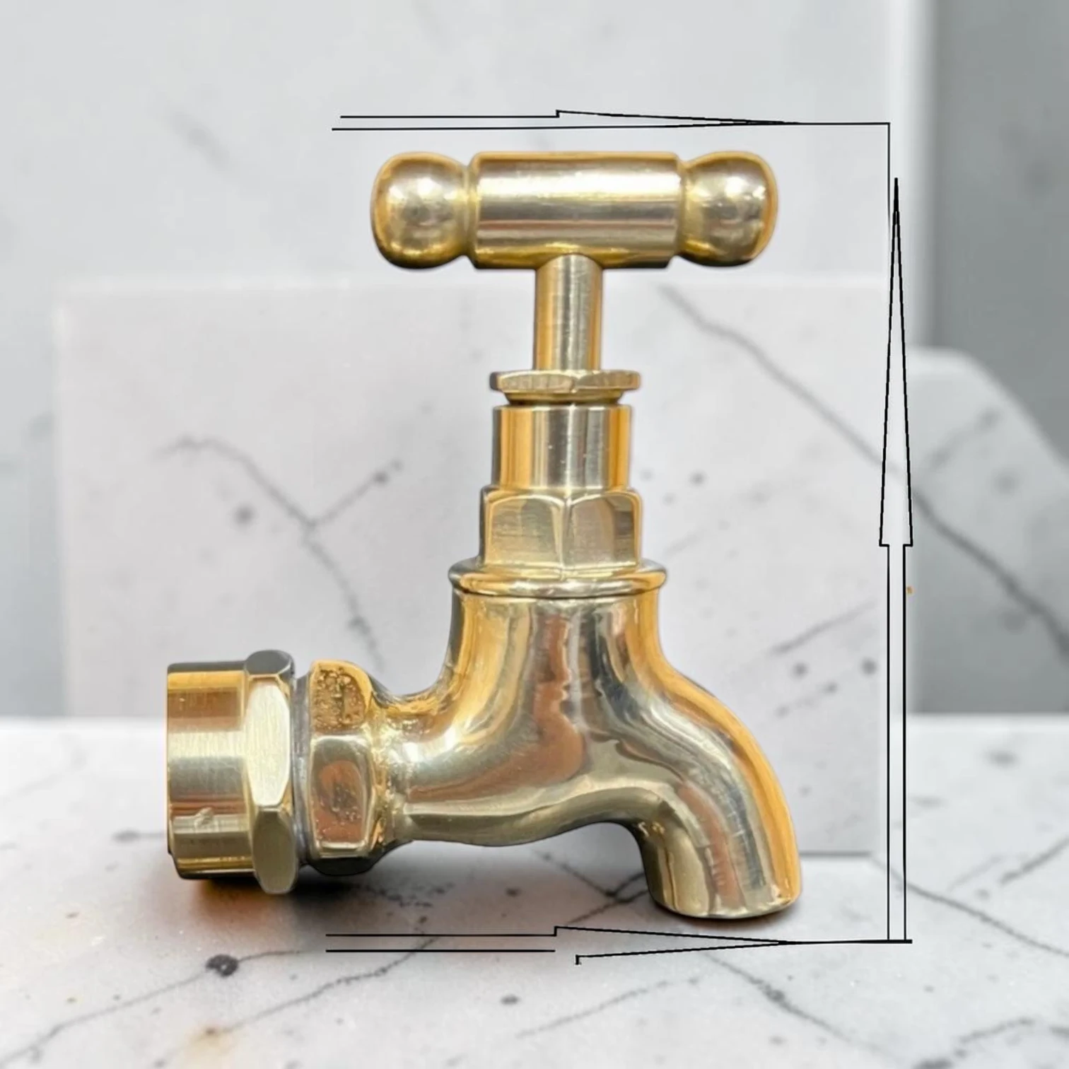 Vintage Traditional Copper And Brass Taps - Rustic Style Faucet For Small Basins And Camper Vans - Image 3
