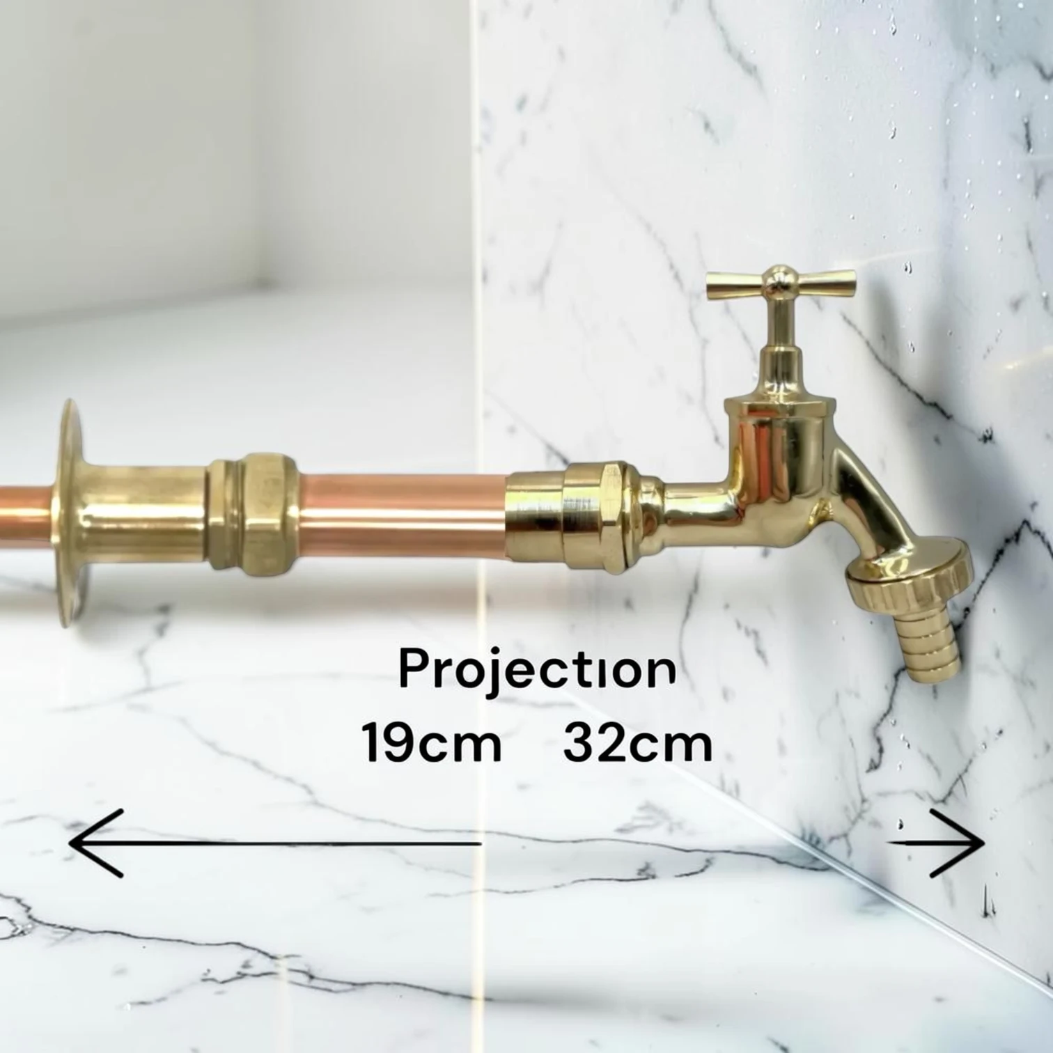 Adjustable Vintage Copper & Brass Wall-Mounted Taps - Custom Heritage Style - Image 2