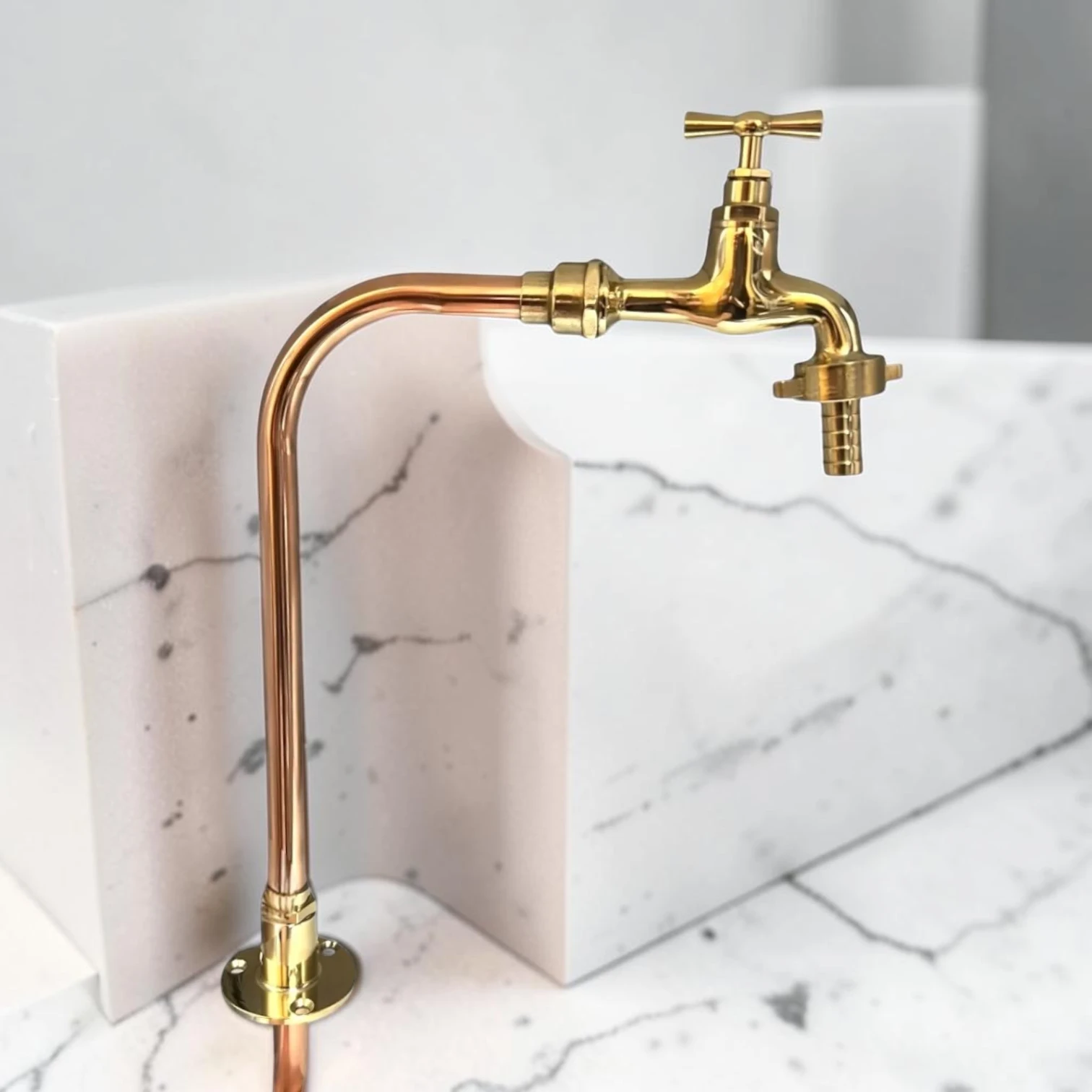 Vintage Style Solid Copper & Brass Basin Tap - Crafted Rustic Faucet For Farmhouse Kitchens & Bathrooms - Image 5