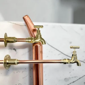 Vintage Style Wall Mounted Brass And Copper Tap - Custom Projection Crafted Faucet