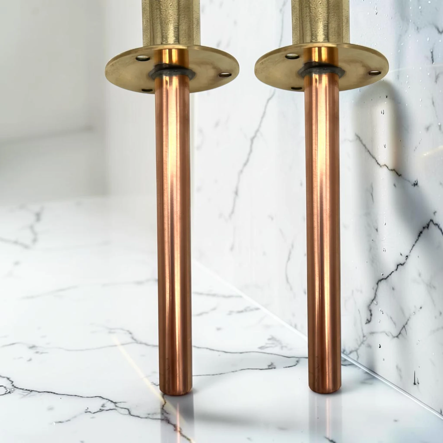 Crafted Solid Brass And Copper Basin Taps - Vintage Style Faucet Pair For Wooden Countertops - 18cm - most popular, 16cm - most popular - Image 8