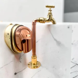 Vintage Style Solid Brass And Copper Rustic Faucet - Crafted Sink Tap For Bathroom, Camper Van, And Utility Room