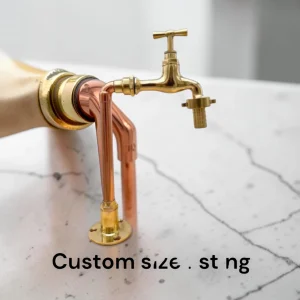 Adjustable Crafted Copper And Brass Pillar Tap - Available in multiple sizes-To-Order Vintage Style Faucet - 24cm, 12cm