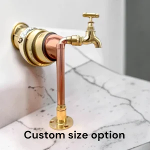 Adjustable Vintage Brass And Copper Countertop Tap For Bathroom, Cloakroom Or Camper Van - 20cm, 9cm
