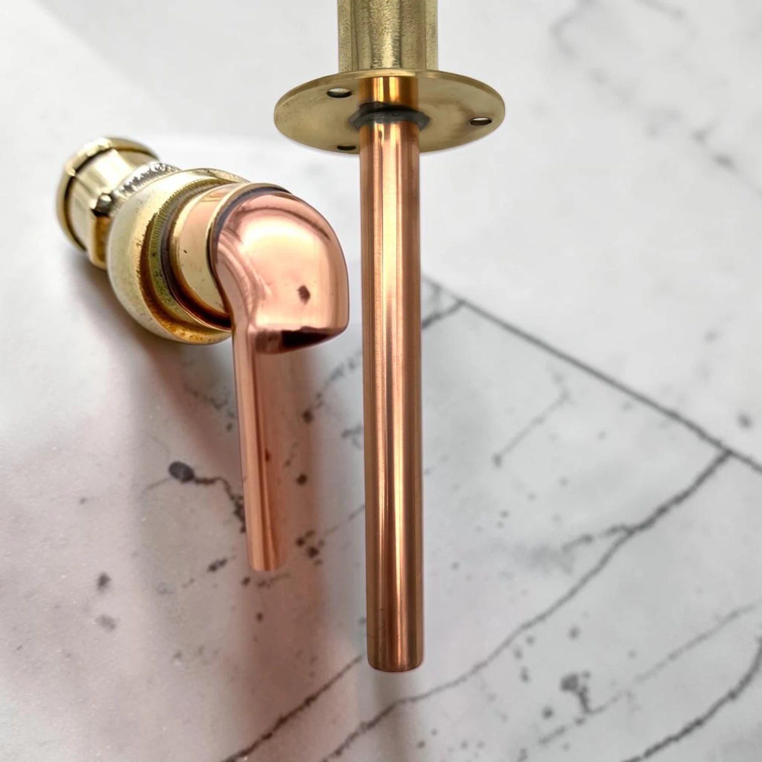 Adjustable Vintage Brass And Copper Countertop Tap For Bathroom, Cloakroom Or Camper Van - 20cm, 9cm - Image 11