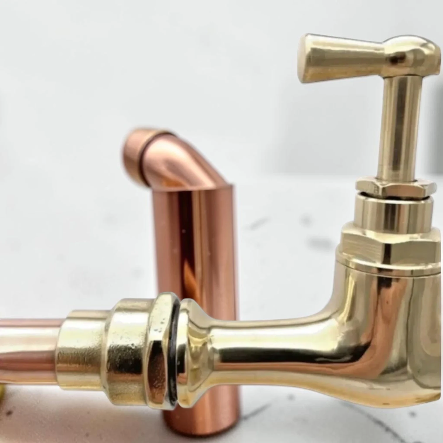 Adjustable Crafted Brass And Copper Wall-Mounted Taps - Available in multiple sizes To Measure Faucet Set - Image 8