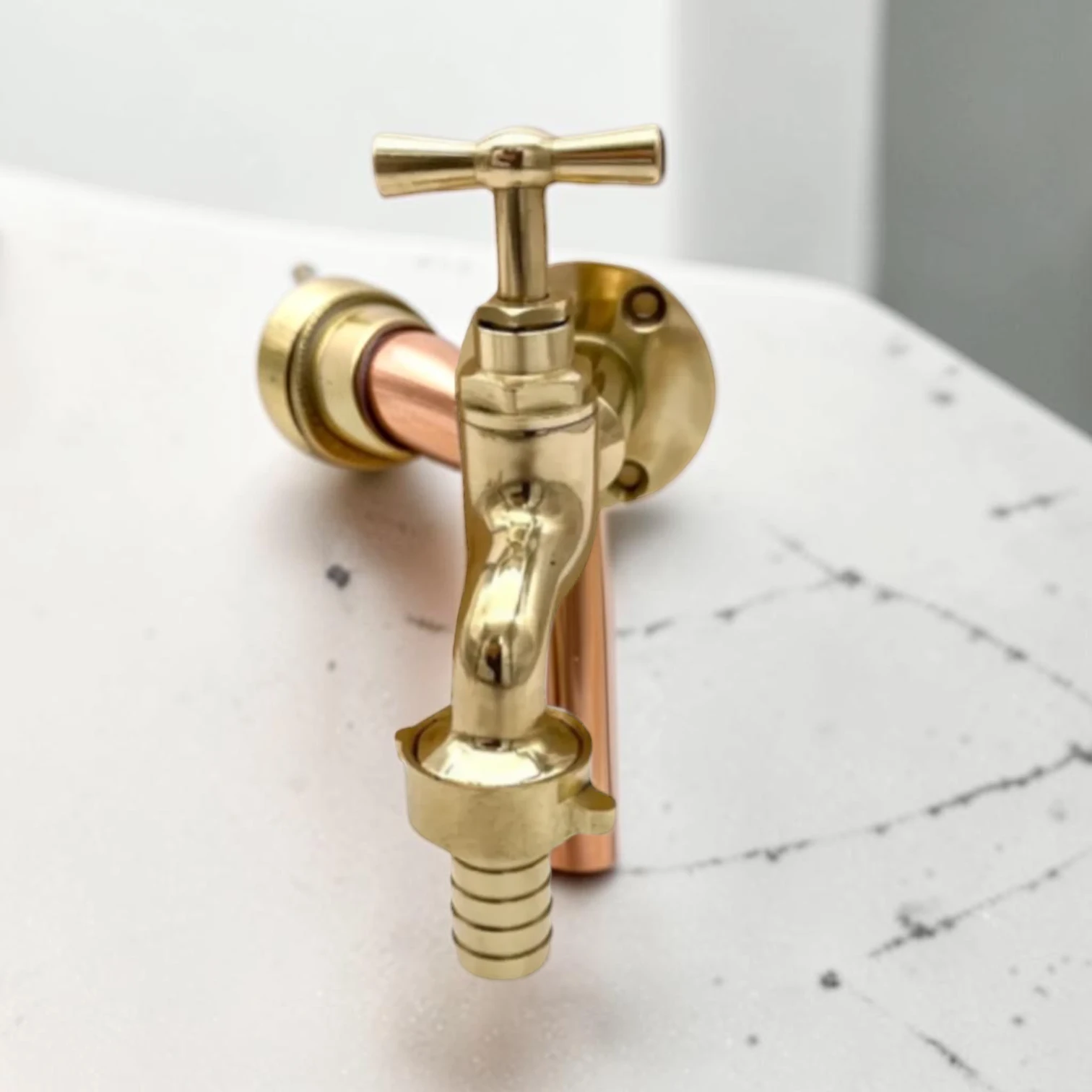 Crafted Vintage Brass Wall-Mounted Faucet ?C Rustic Industrial Style Tap For Kitchen And Bathroom - Image 9