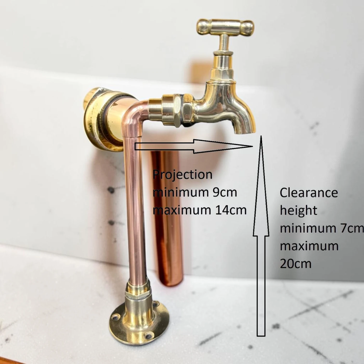 Custom Adjustable Vintage Copper And Brass Pillar Taps - Rustic Industrial Style - 20cm, 9cm - Image 3