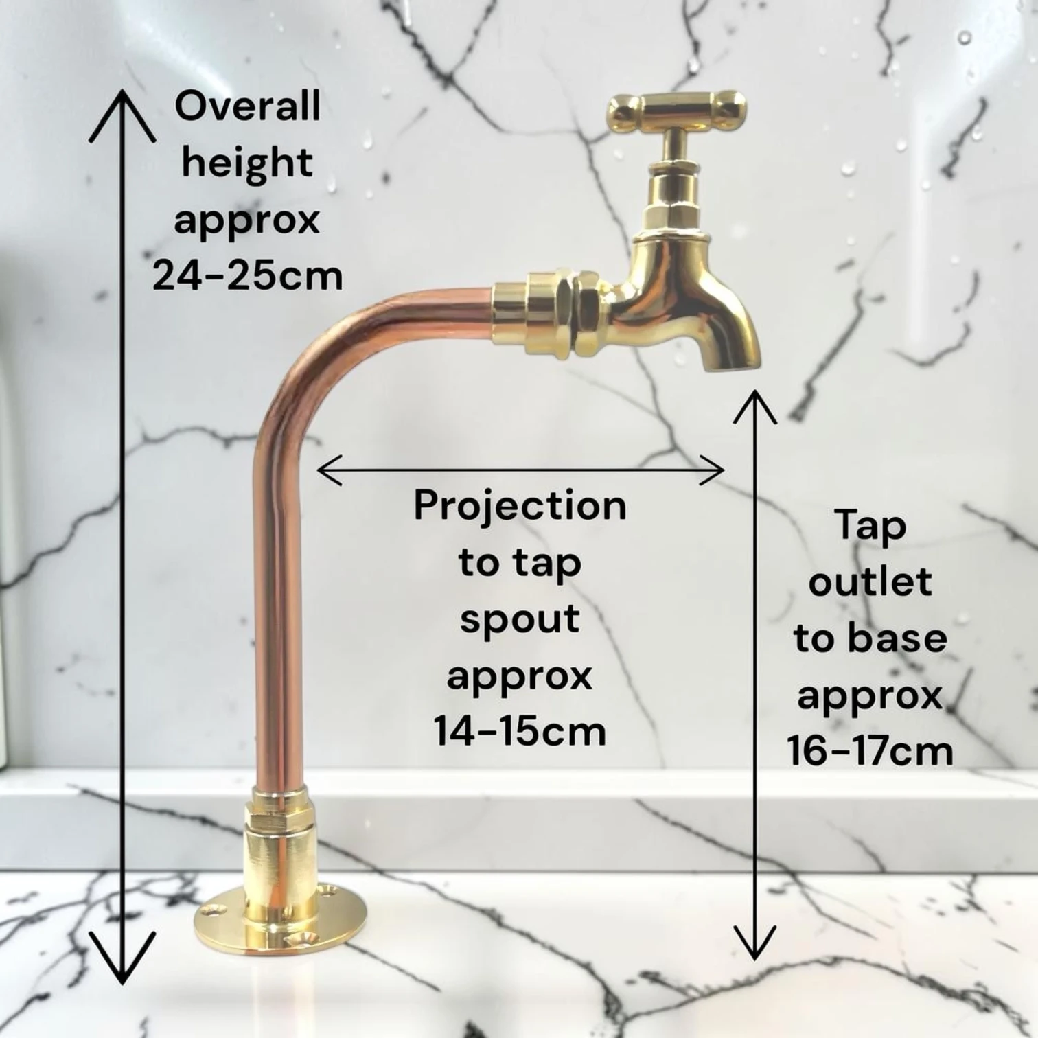 Pair Of Small Vintage Polished Brass And Copper Taps For Cloakroom, Camper Van Or Vanity - Image 2