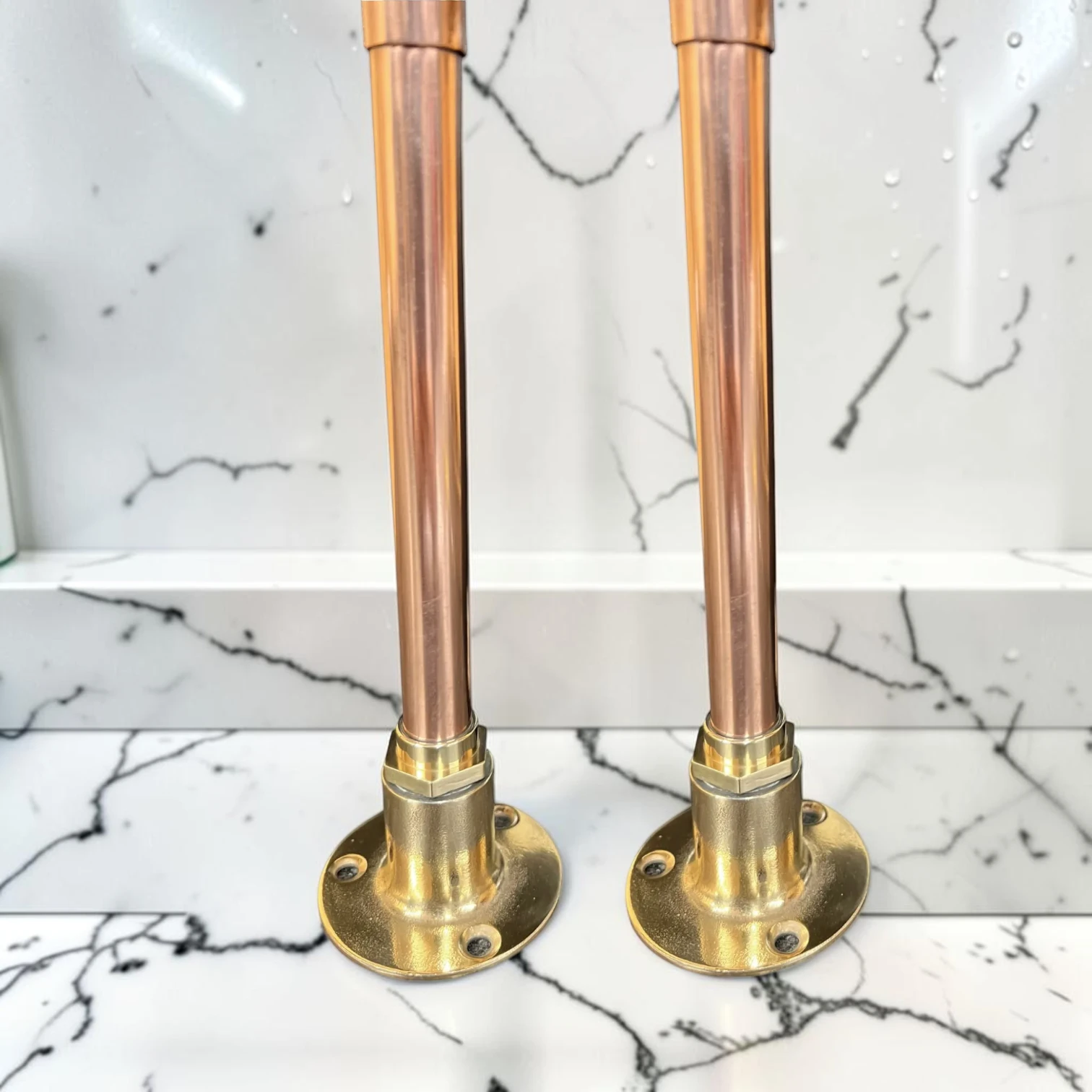 Custom Adjustable Vintage Copper And Brass Pillar Taps - Rustic Industrial Style - 20cm, 9cm - Image 9