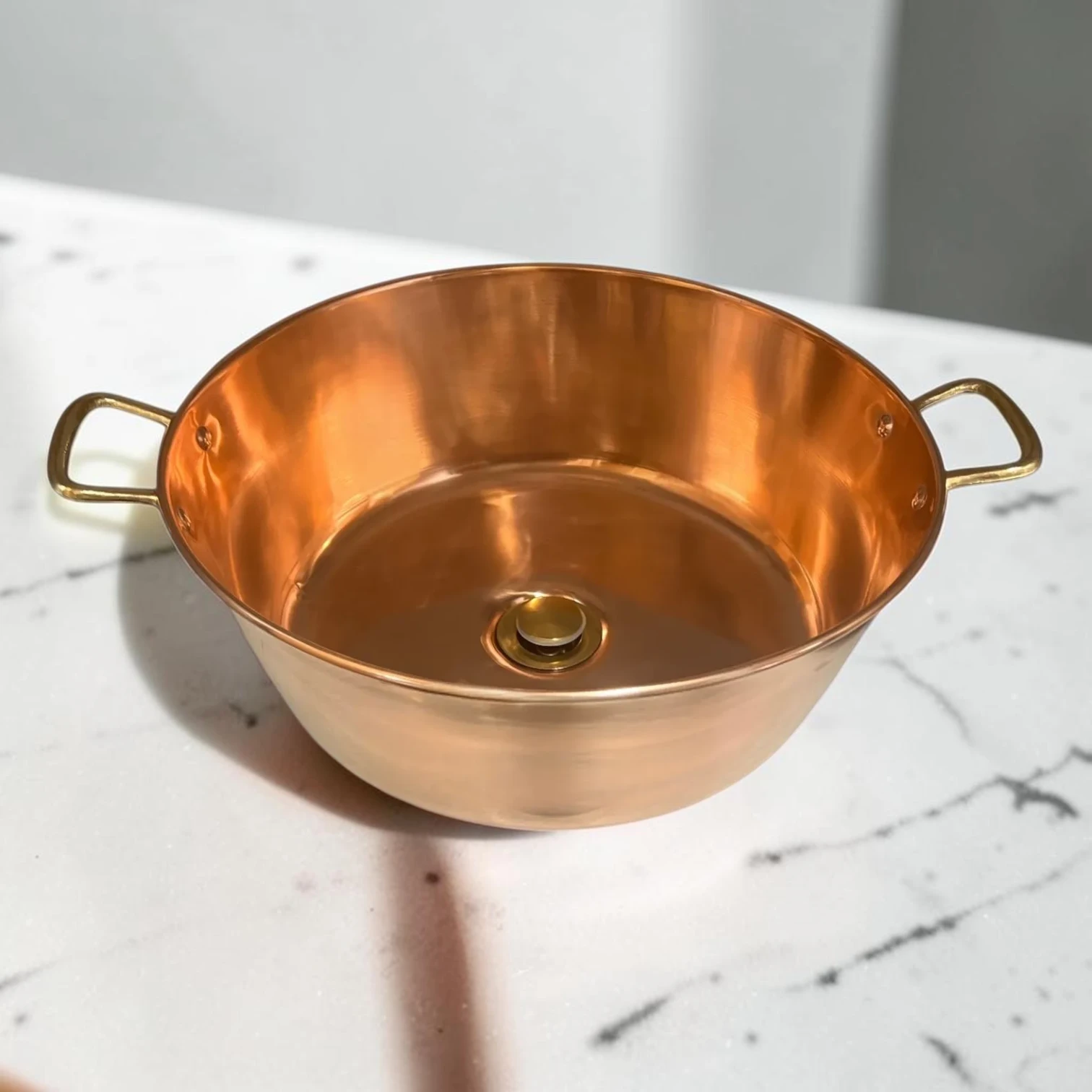 French Vintage Hand-Hammered Copper Basin - Rustic Upcycled Decorative Vanity Sink - Image 4